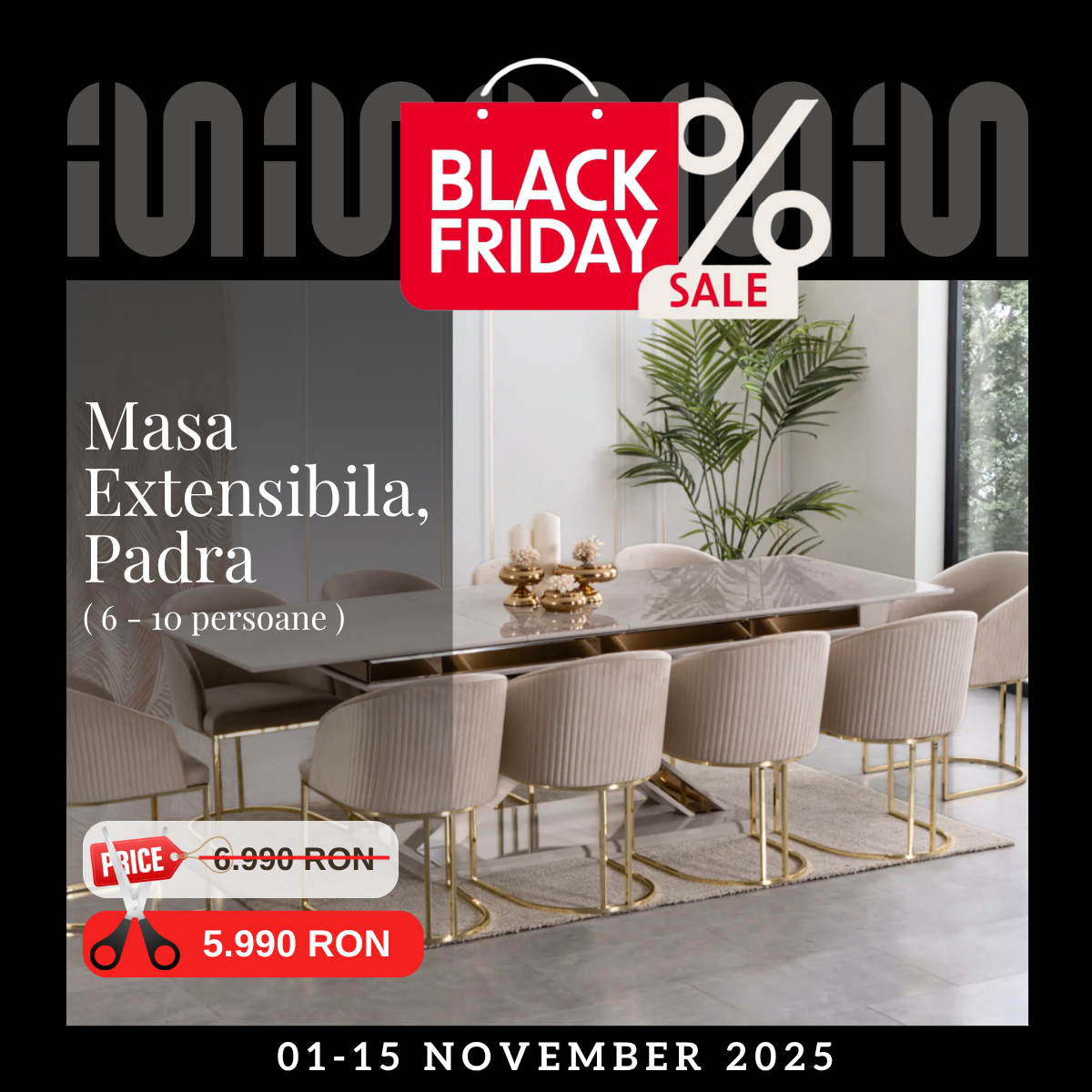 Masa Extensibila de Dining, Padra