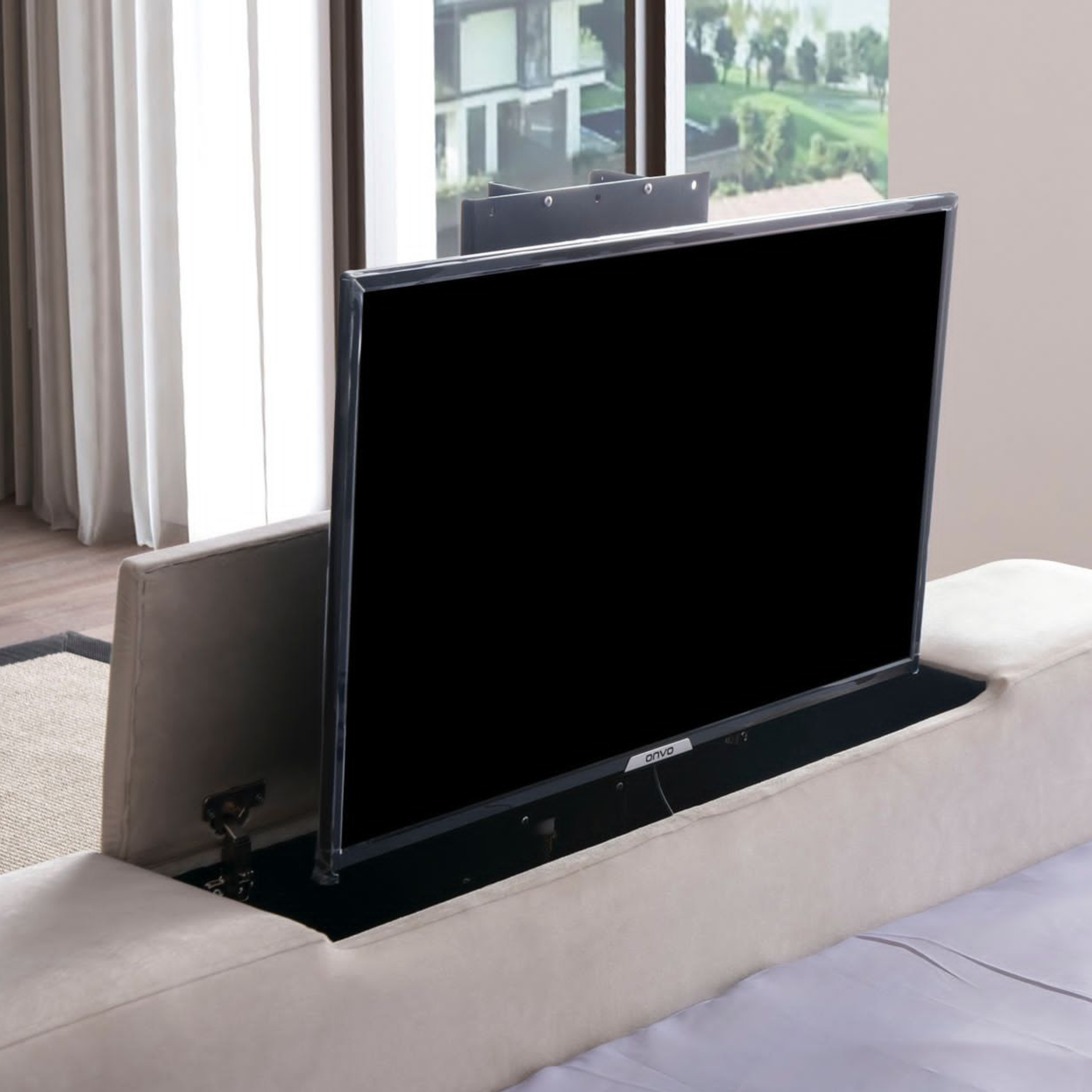 Pat tapițat cu spatiu TV incorporat, Venur A