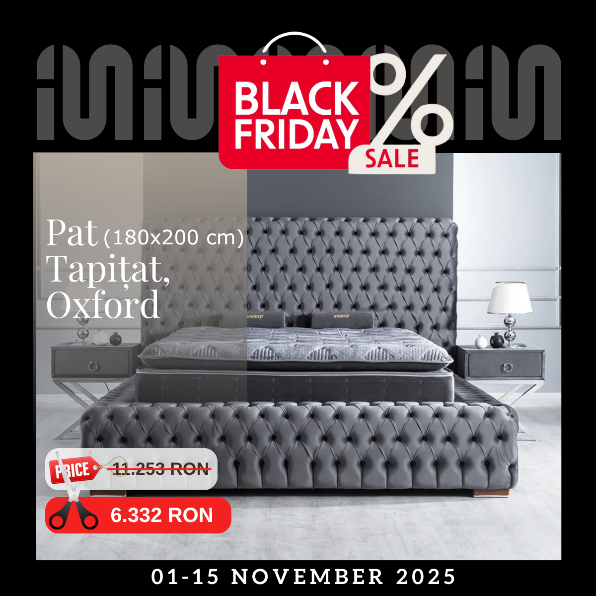 Pat tapițat de lux, Oxford