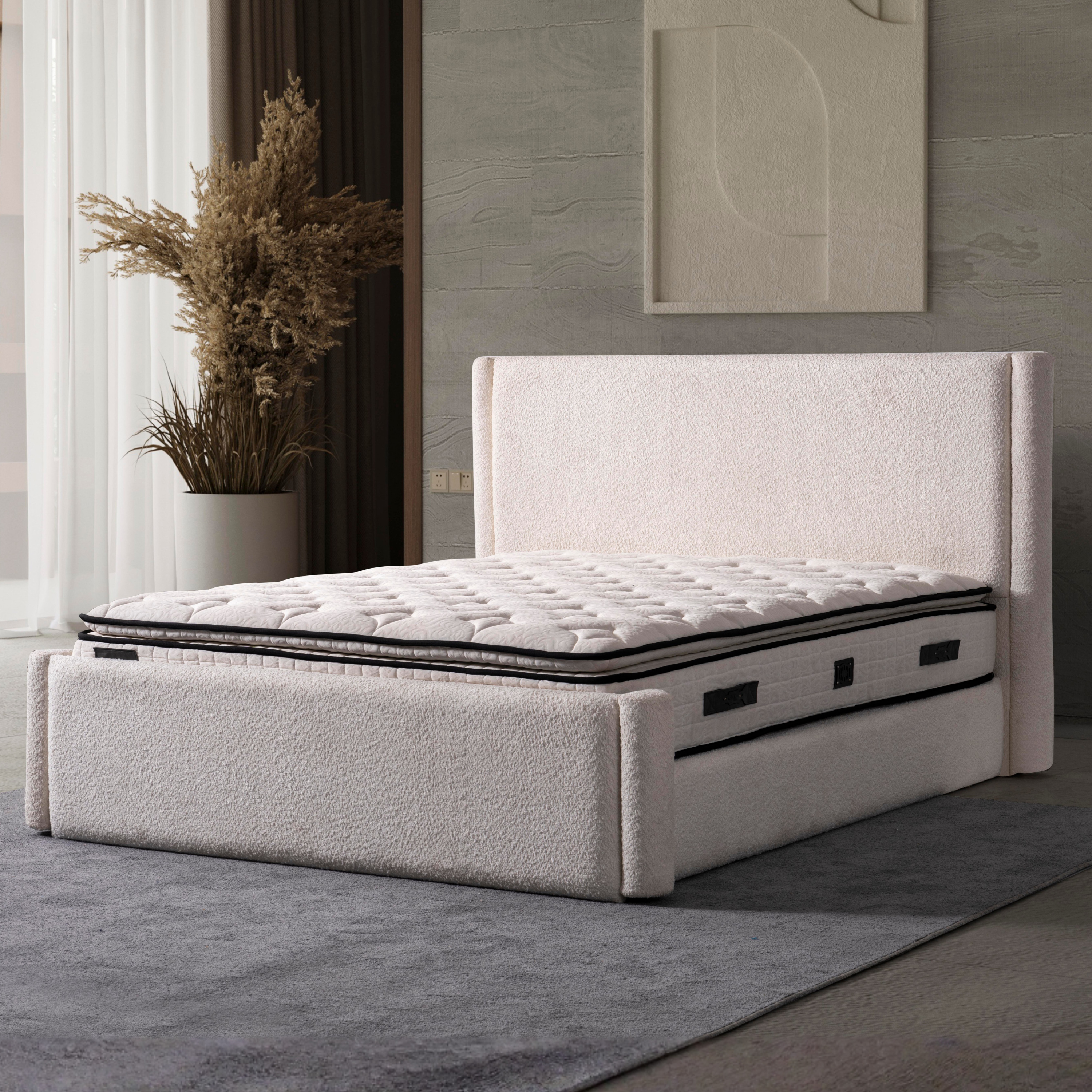 Pat tapițat cu lada de depozitare, Toscano A