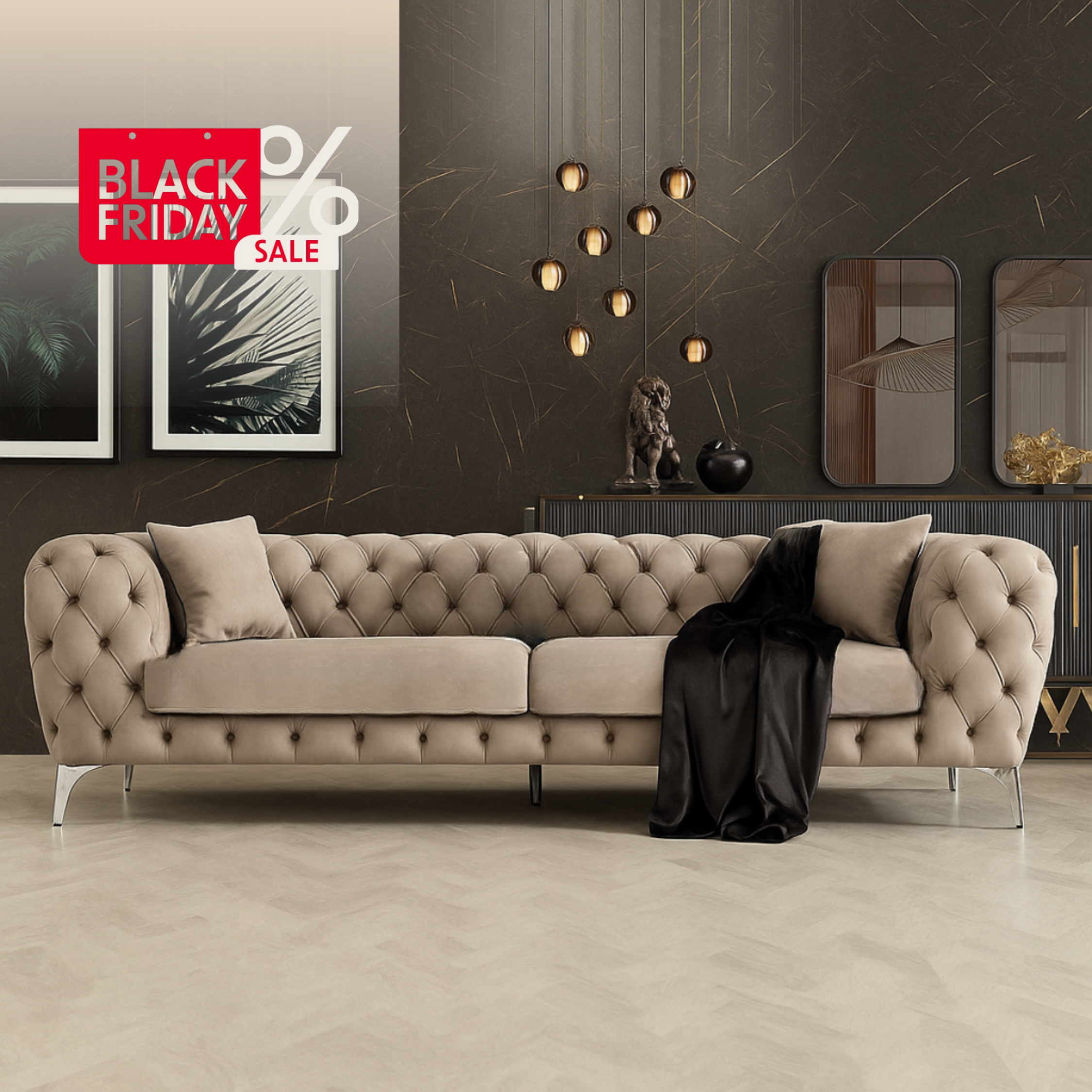 Canapea 3 locuri, London Chester , bej/crom