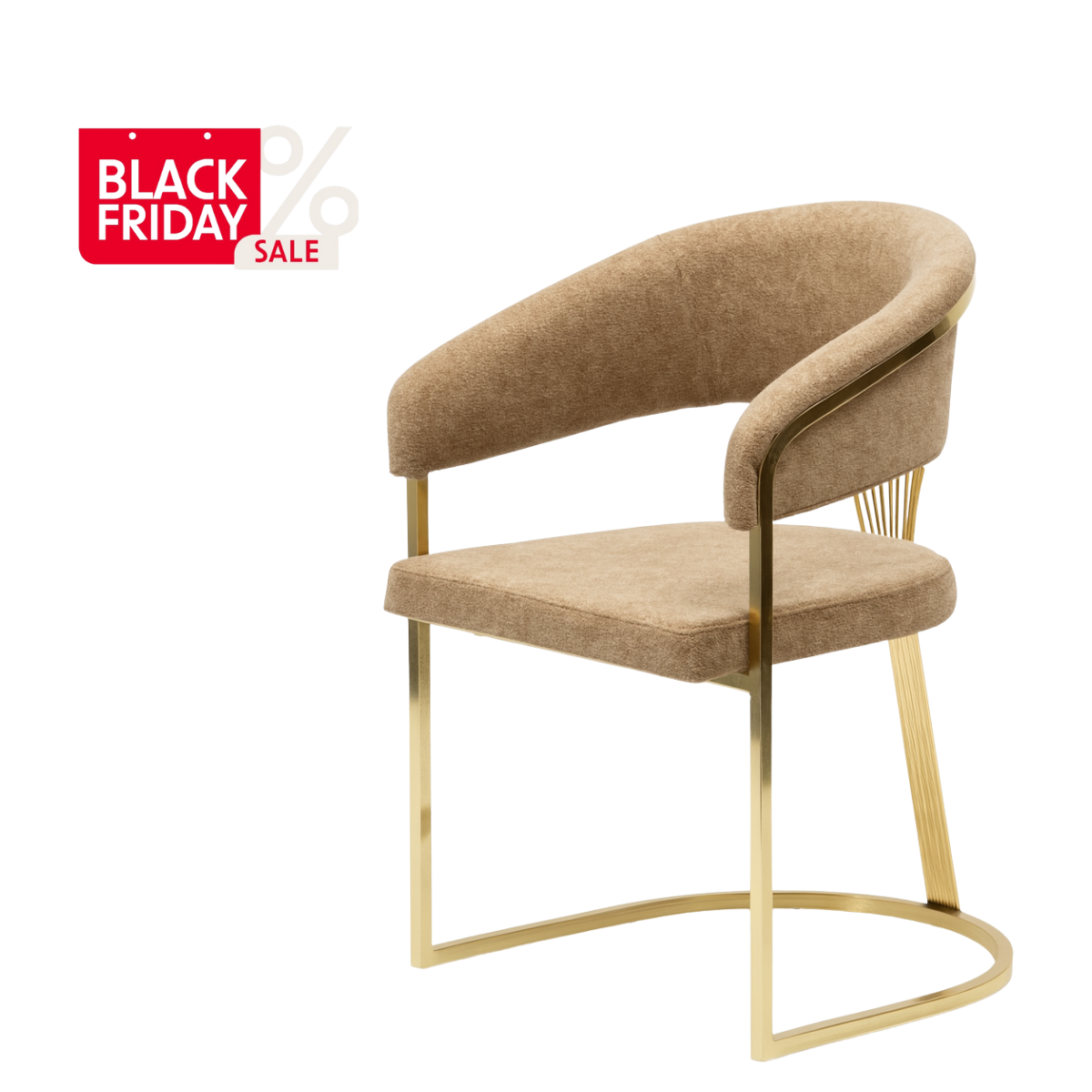 Moreno scaun bucle , cappuccino -gold