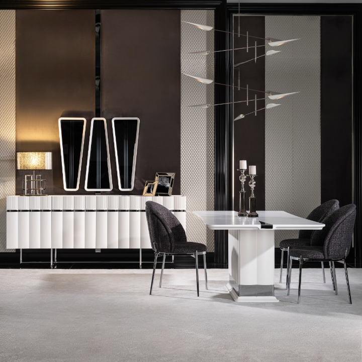 Comoda de dining cu Oglinda, Aqua