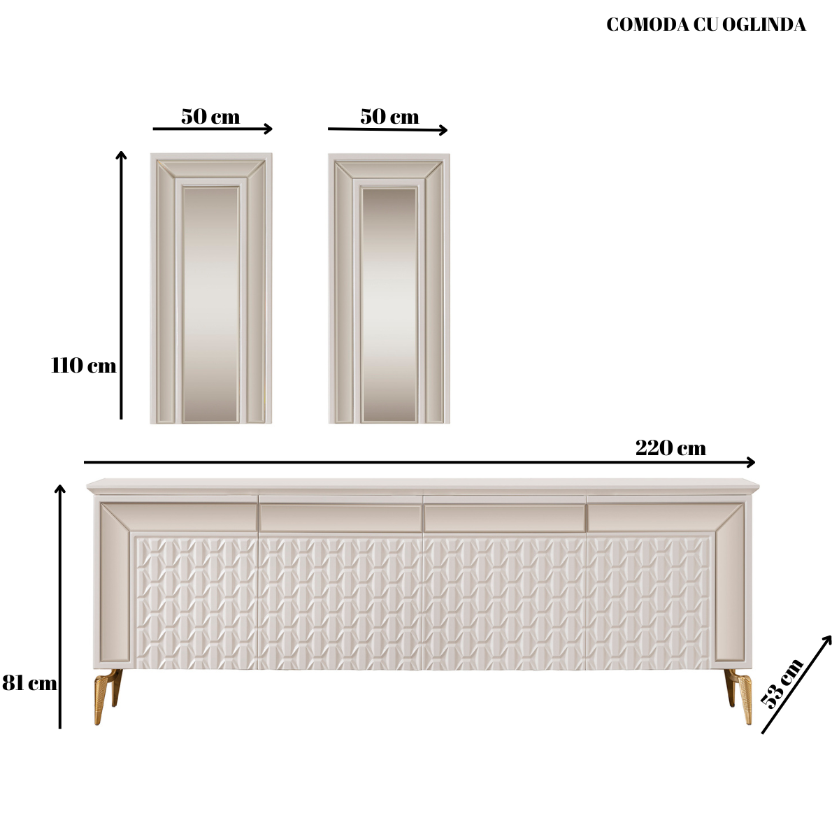 Comoda Dining cu Oglinda de Lux, Palermo