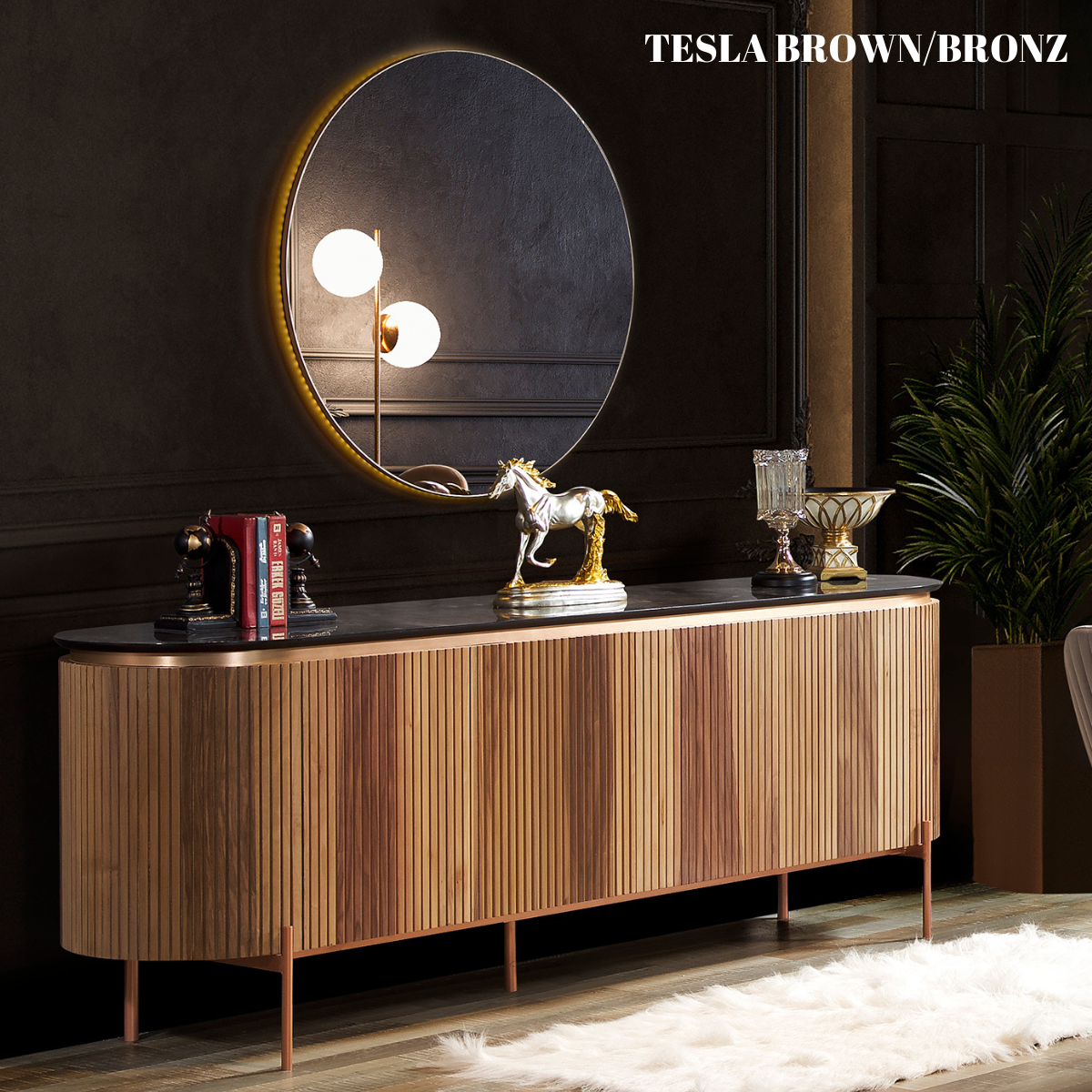 Comoda cu oglinda de lux ,Tesla K din MDF