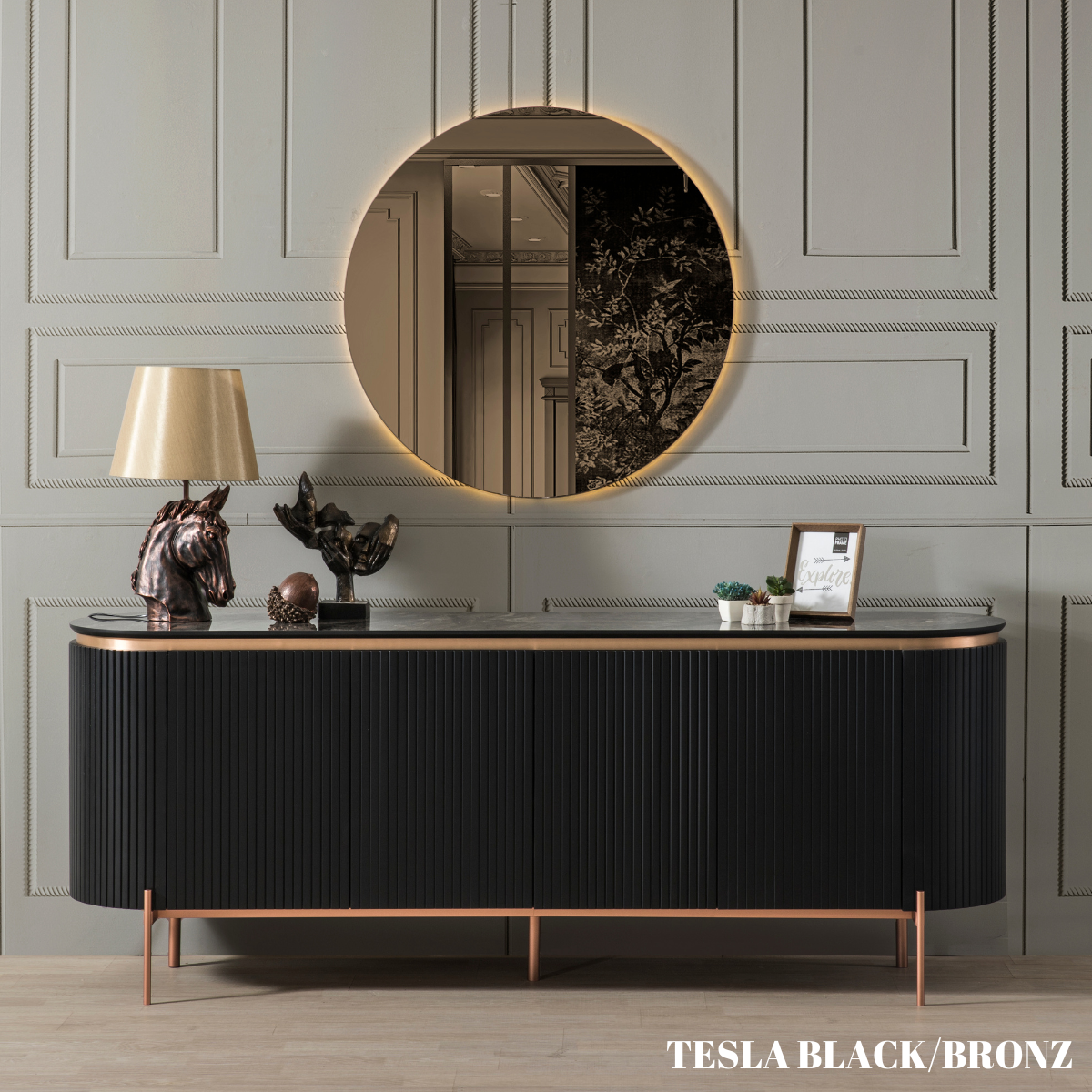 Comoda cu oglinda de lux ,Tesla K din MDF