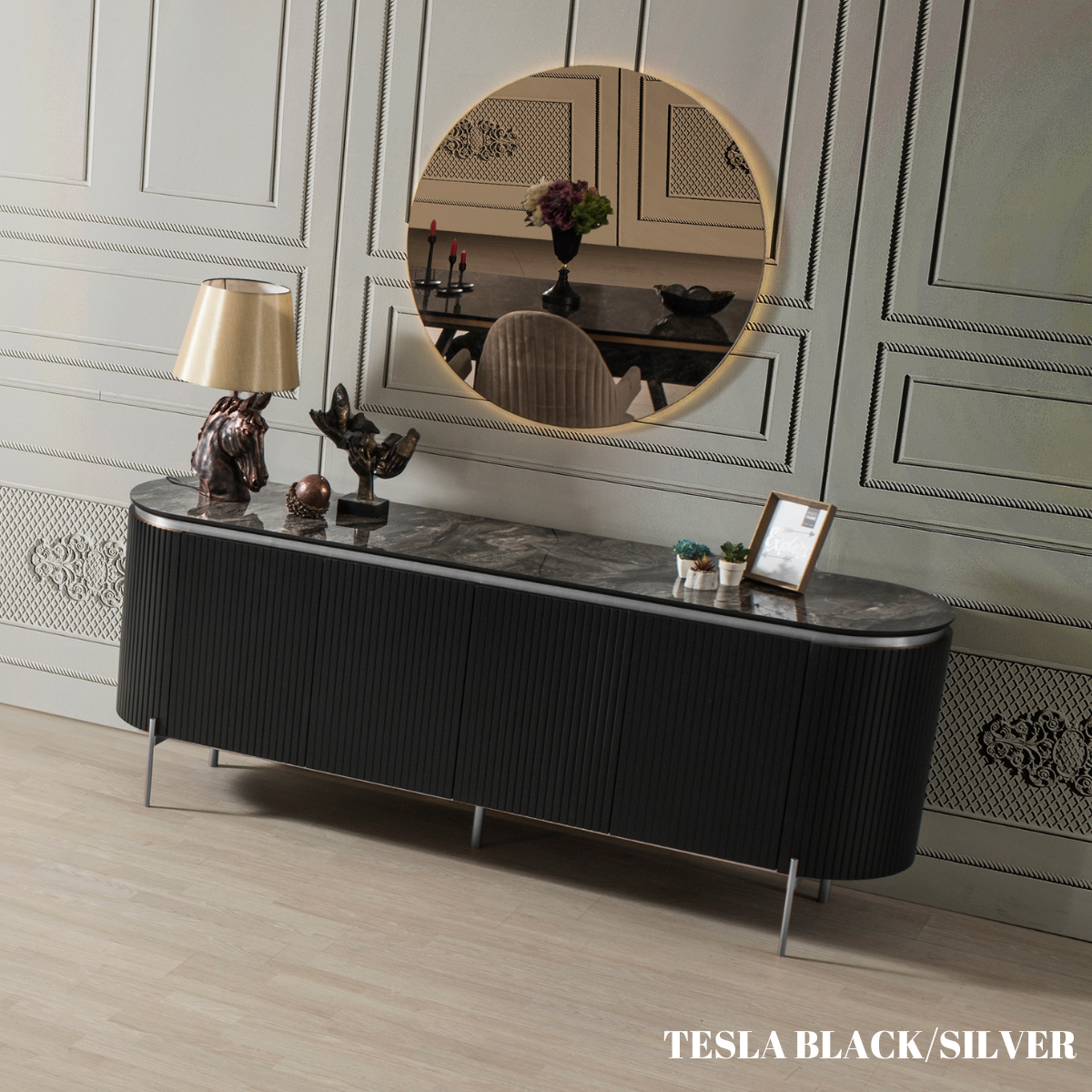 Comoda cu oglinda de lux ,Tesla K din MDF