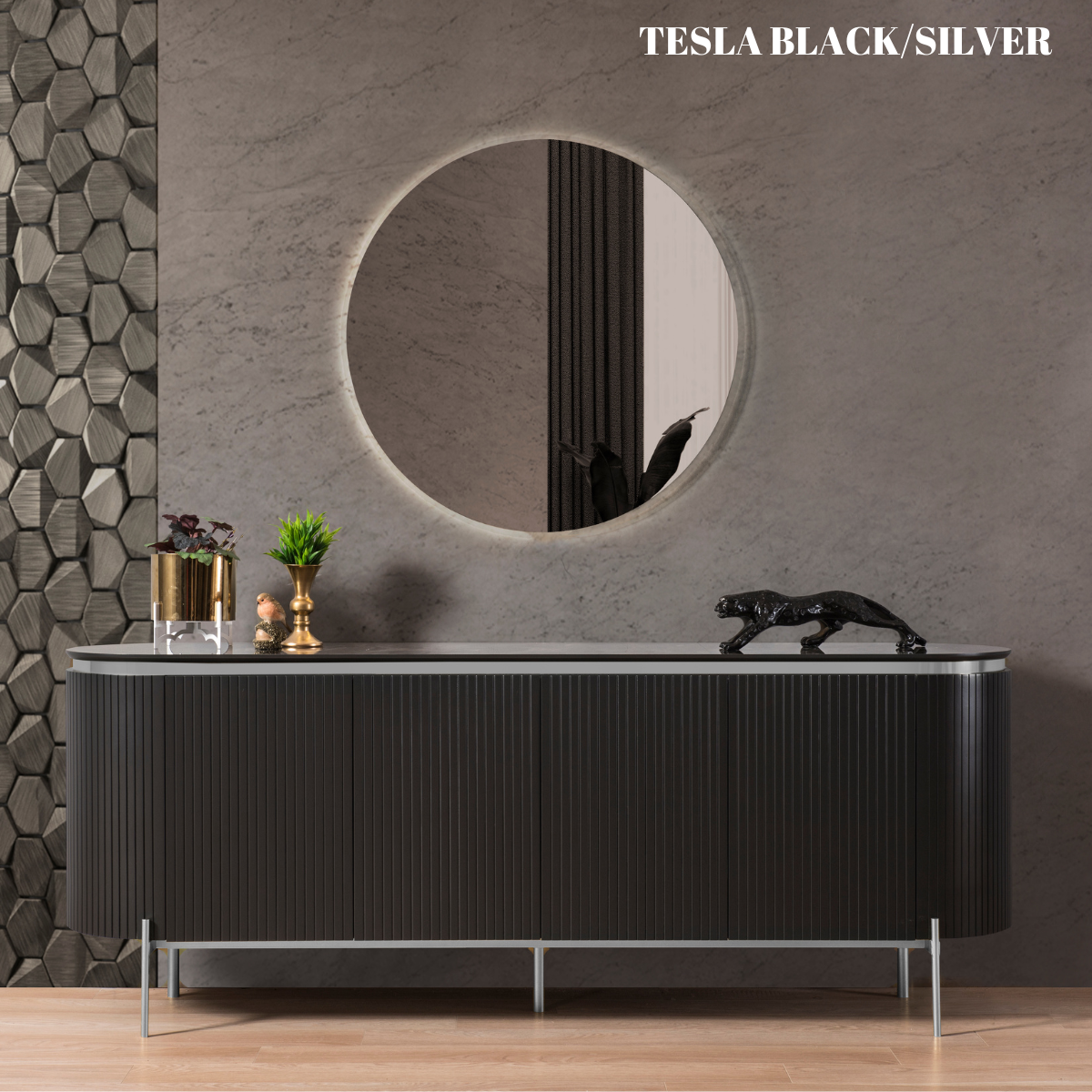 Comoda cu oglinda de lux ,Tesla K din MDF