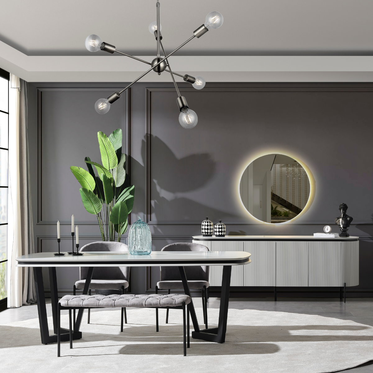 Comoda cu oglinda de lux ,Tesla K din MDF