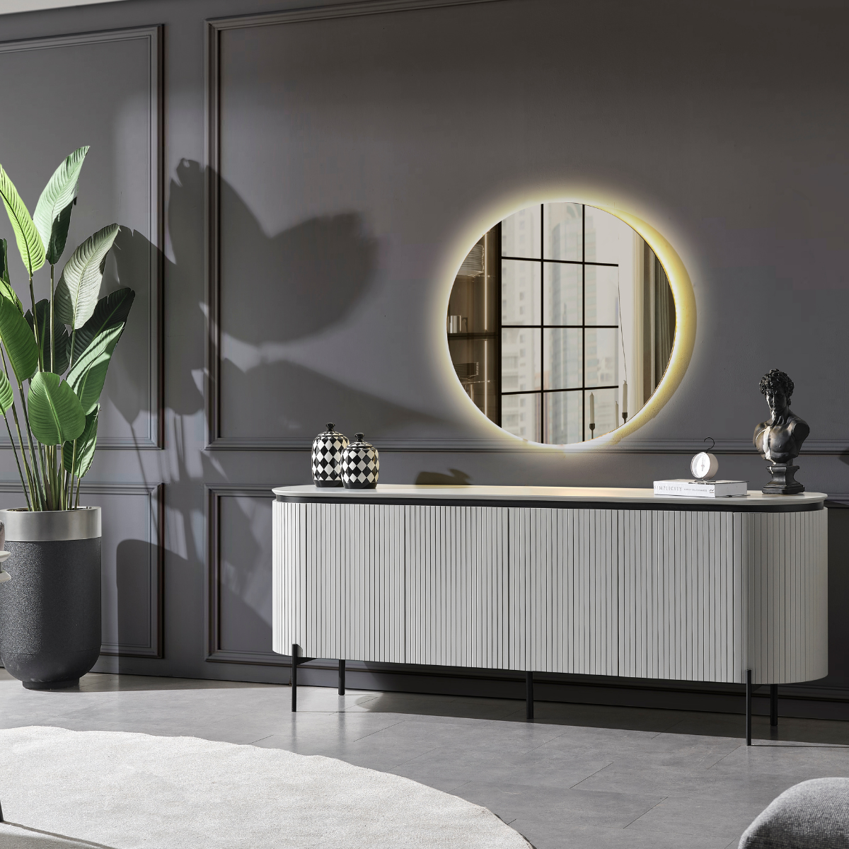 Comoda cu oglinda de lux ,Tesla K din MDF