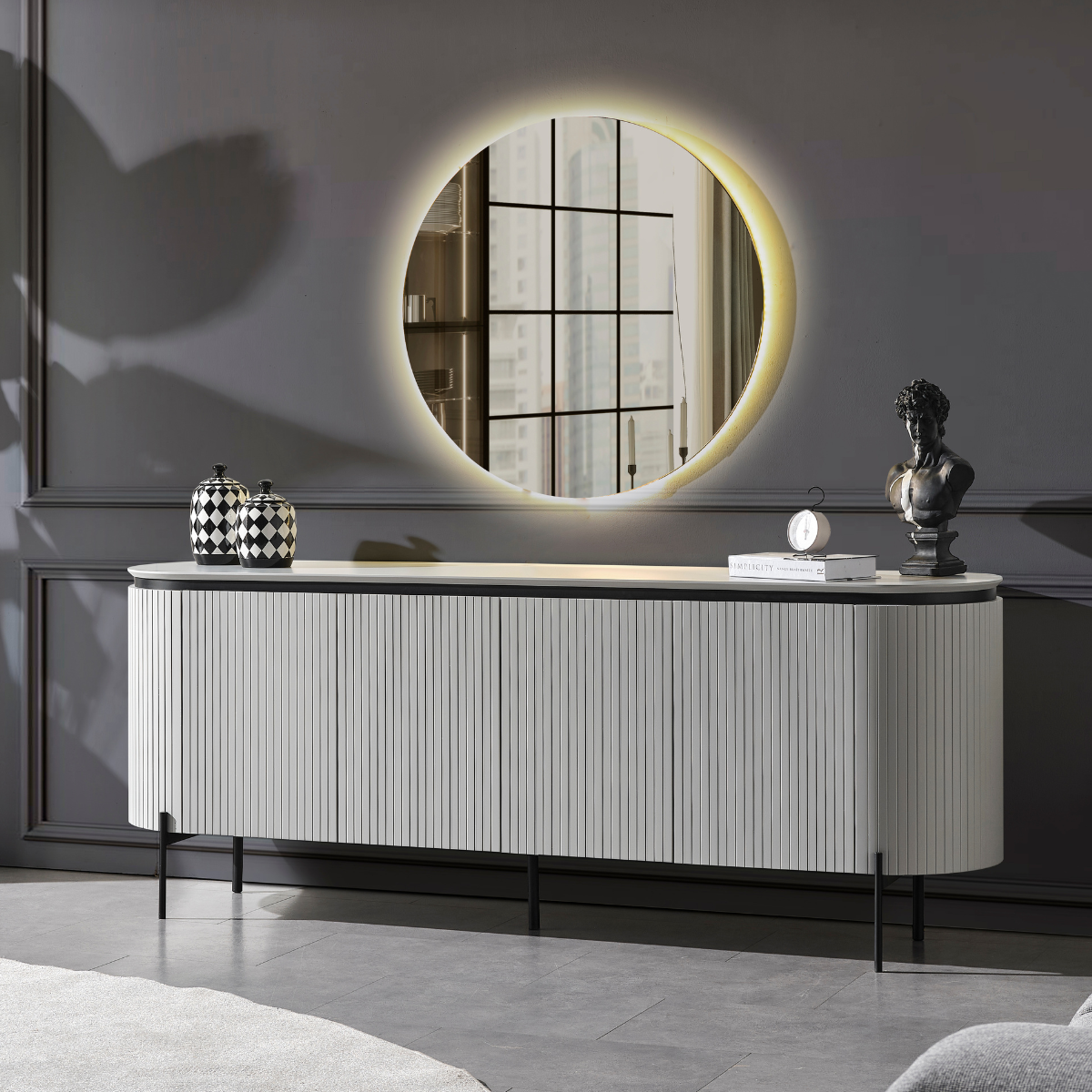 Comoda cu oglinda de lux ,Tesla K din MDF