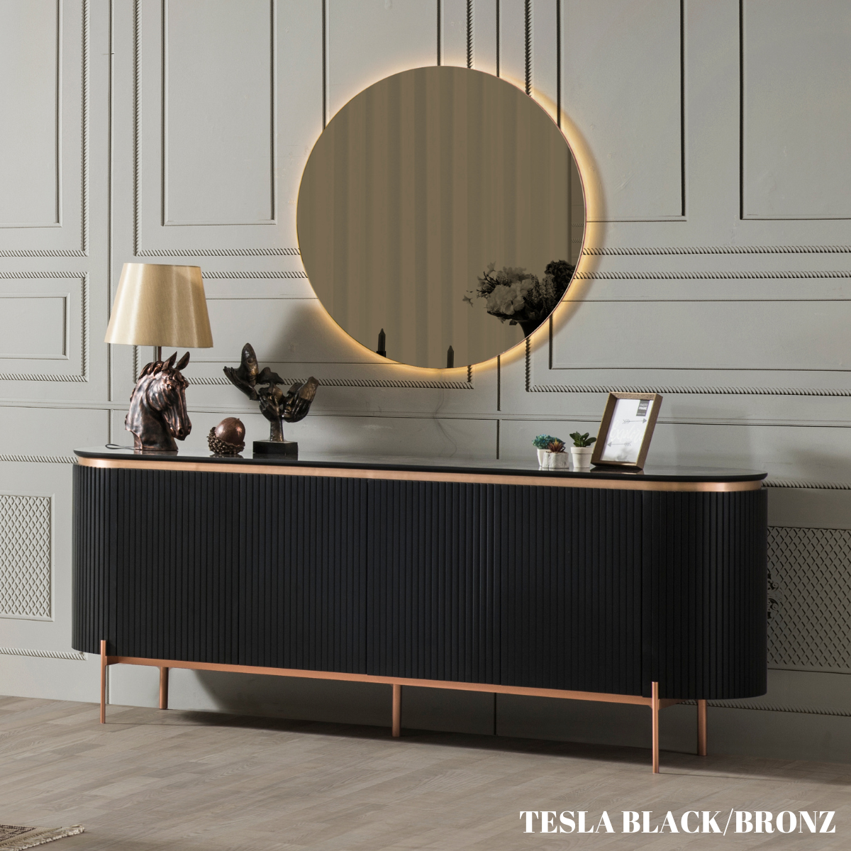 Comoda cu oglinda de lux ,Tesla K din MDF