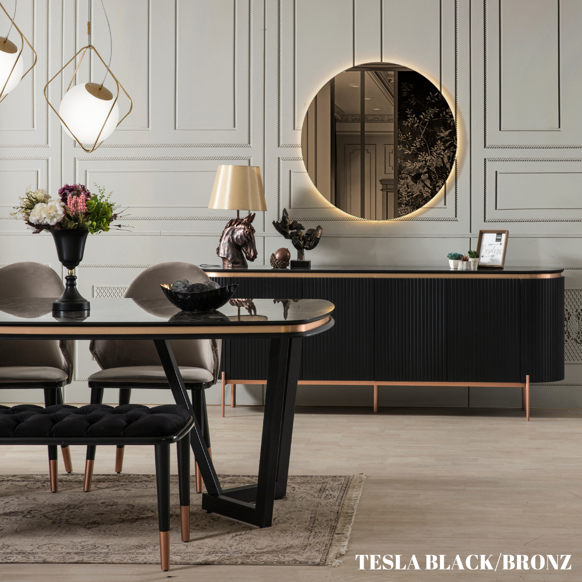 Comoda cu oglinda de lux ,Tesla K din MDF