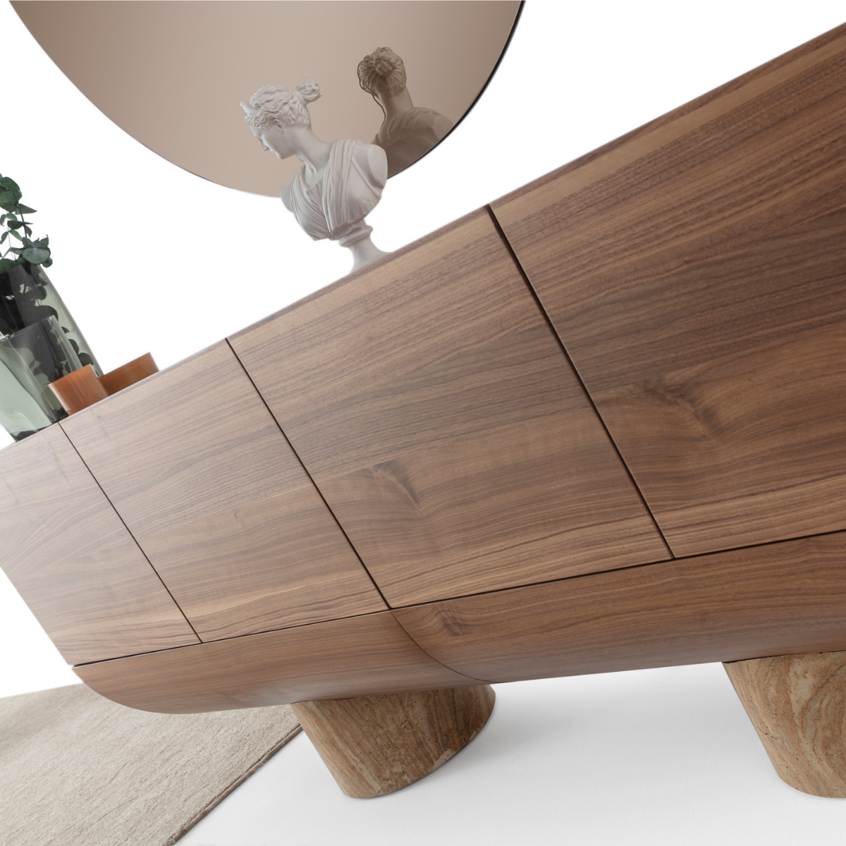 Comoda de Dining cu Oglinda, Velur