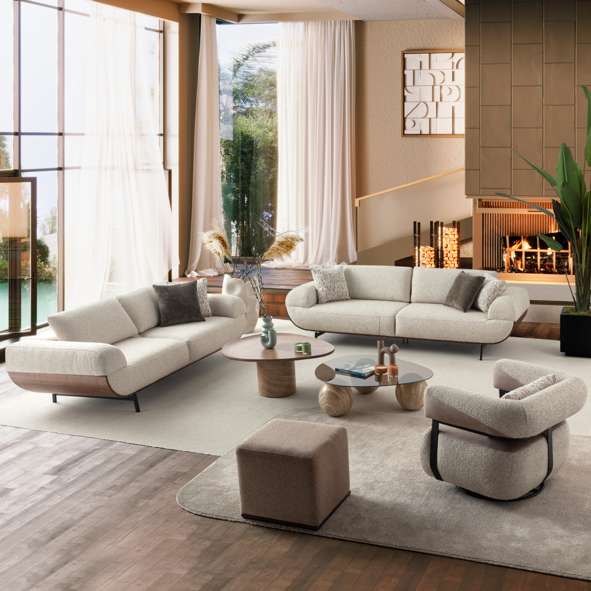 Canapea Bucle cu Tetiere Reglabile, Velur