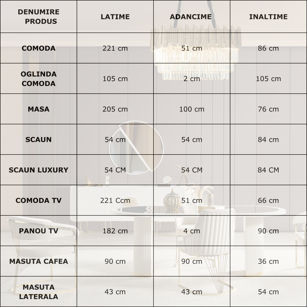 Colecția de Living si Dining de lux, Majestic G 2