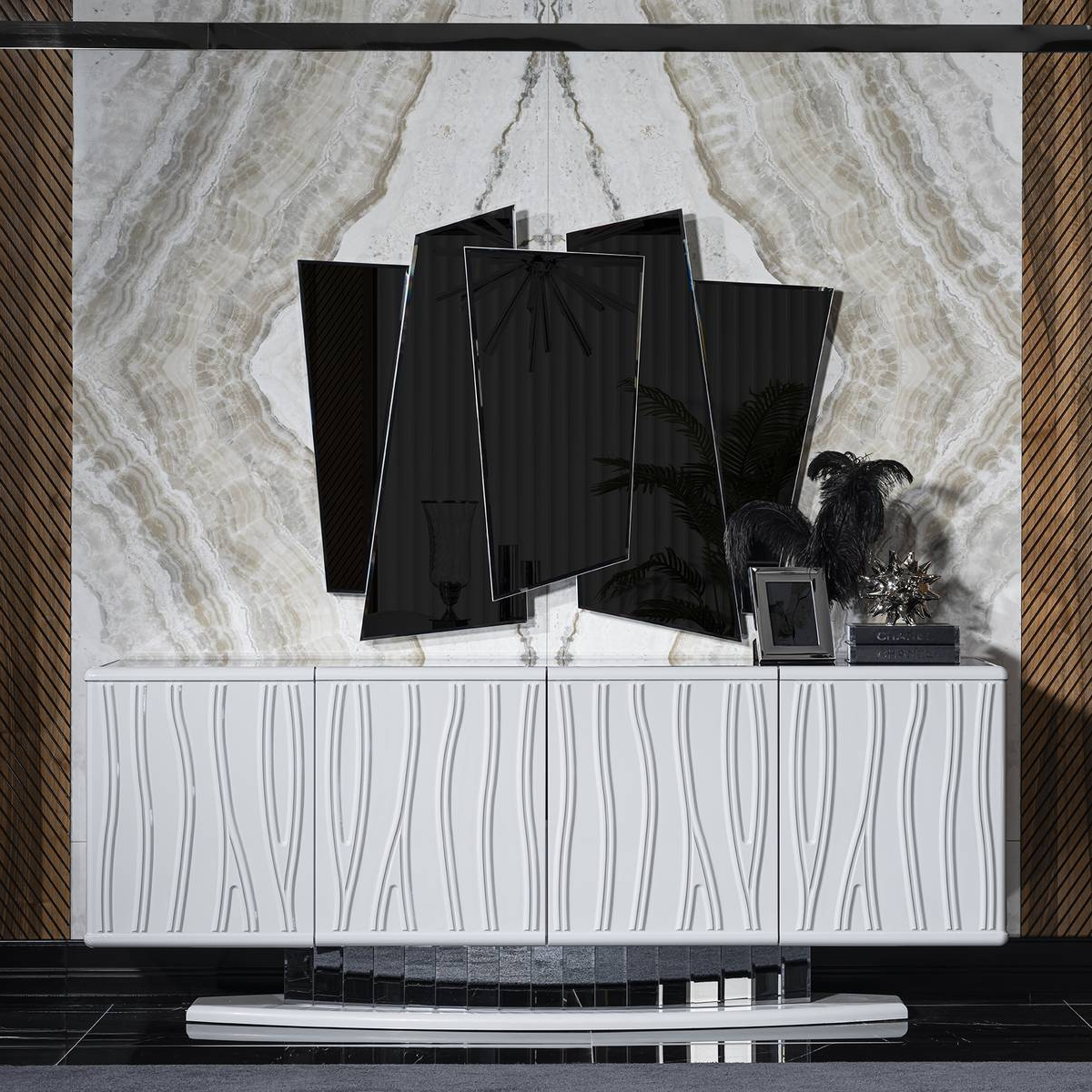 Comoda de Dining cu Oglinda, Norva