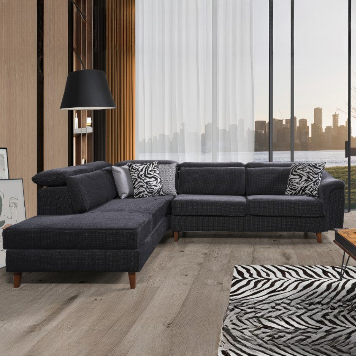 Colțar extensibil cu ladă de depozitare, FOX