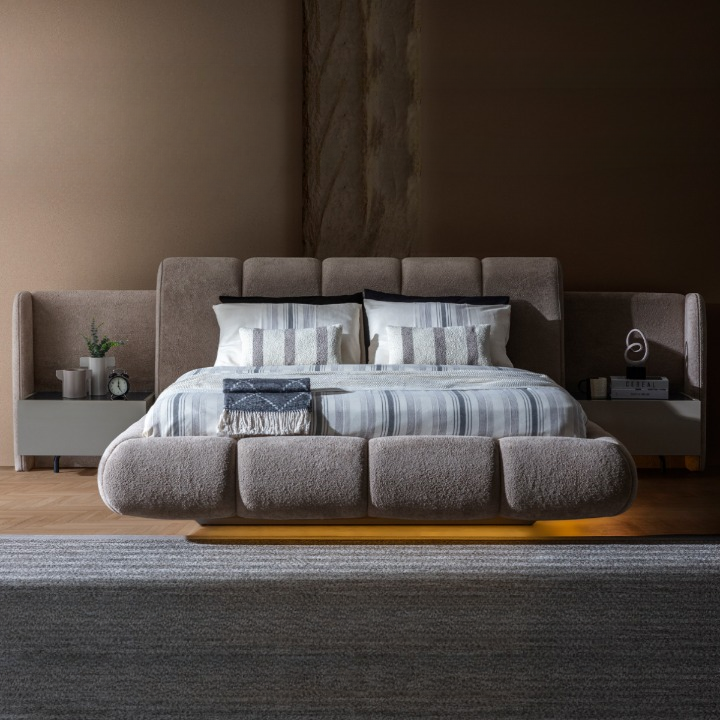 Pat tapitat de lux cu noptiere, Zehra