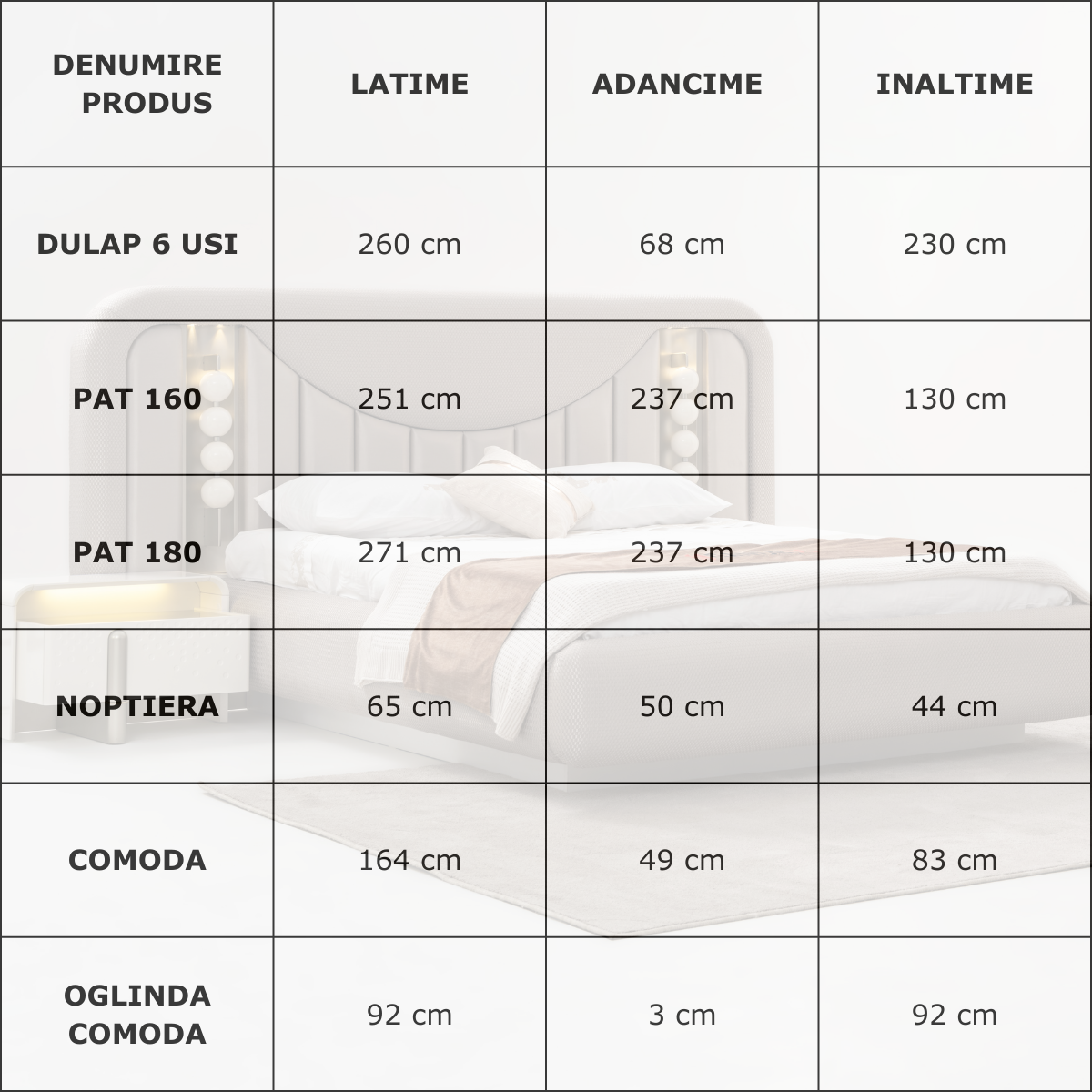 Dormitor Modular de lux, Monalisa