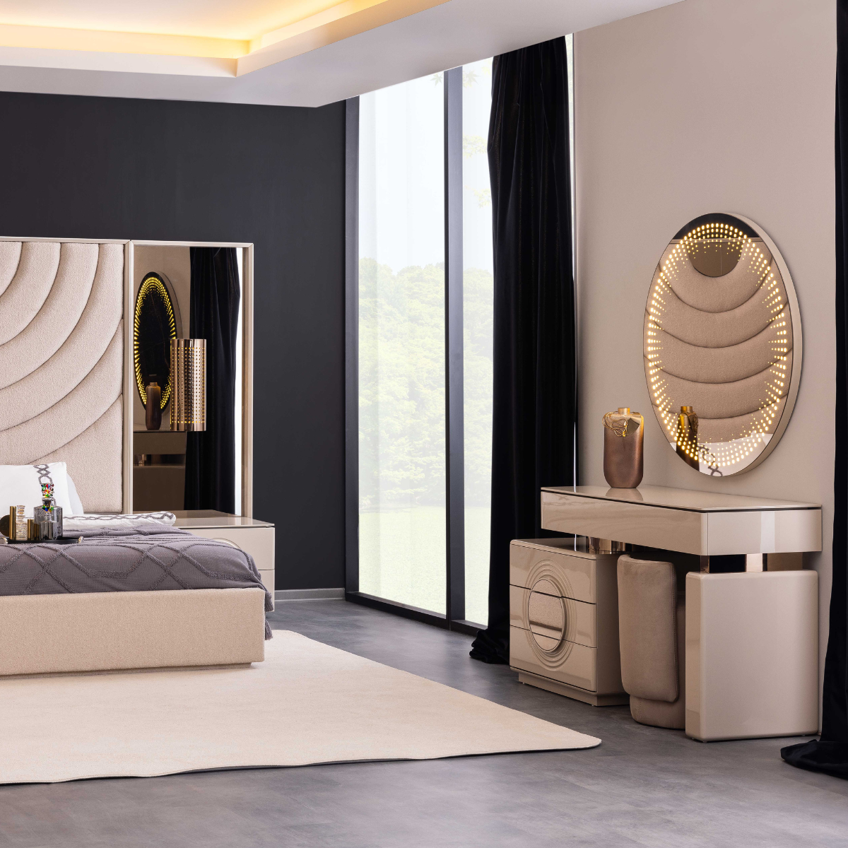 Set Dormitor de lux cu dulap 4 uși, Palermo Z