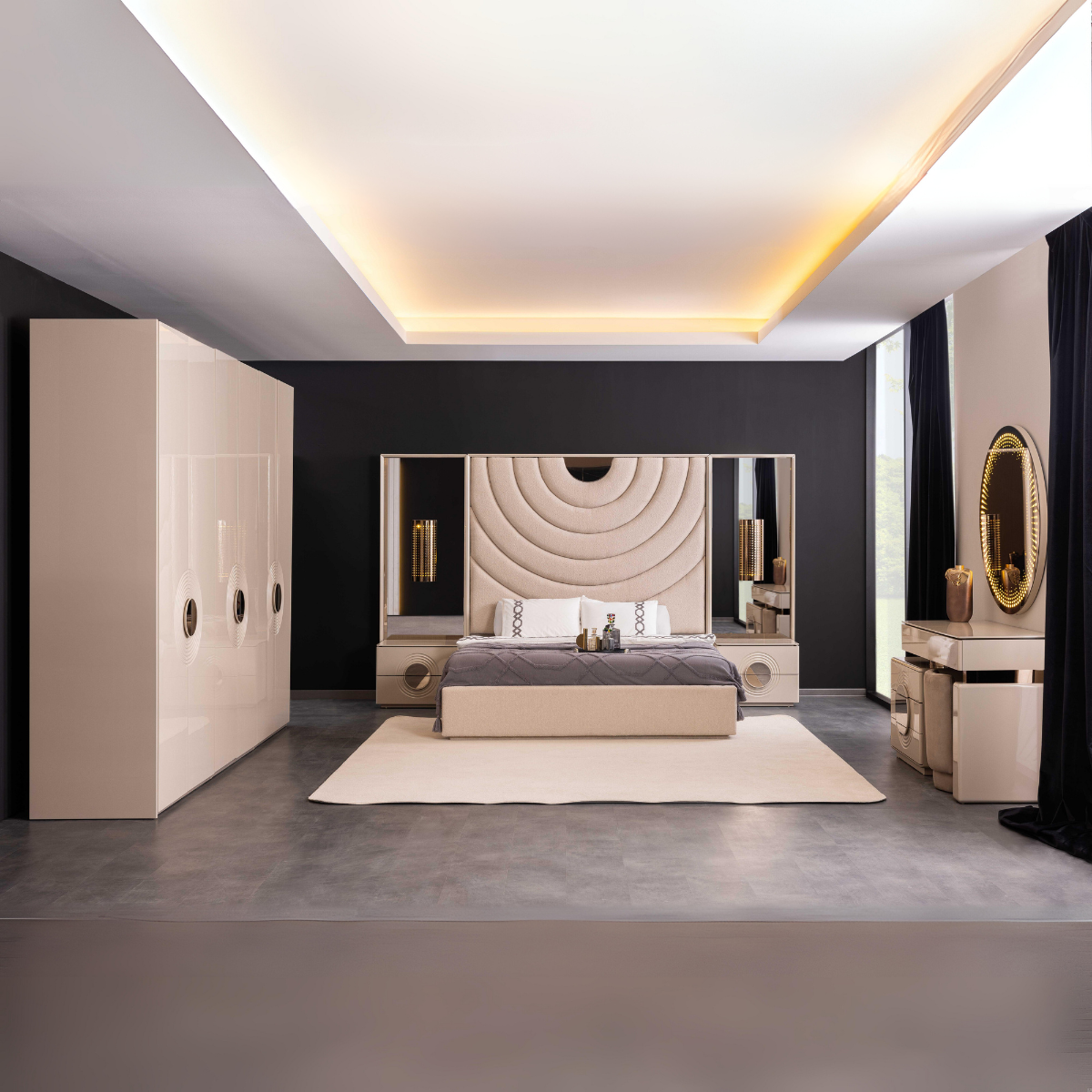 Set Dormitor de lux cu dulap 4 uși, Palermo Z