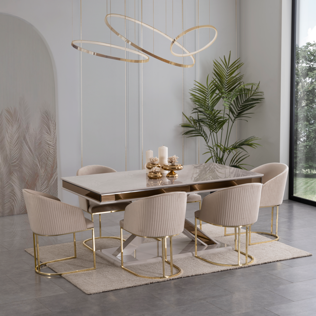 Set Masa Extensibila cu scaune de Dining, Padra