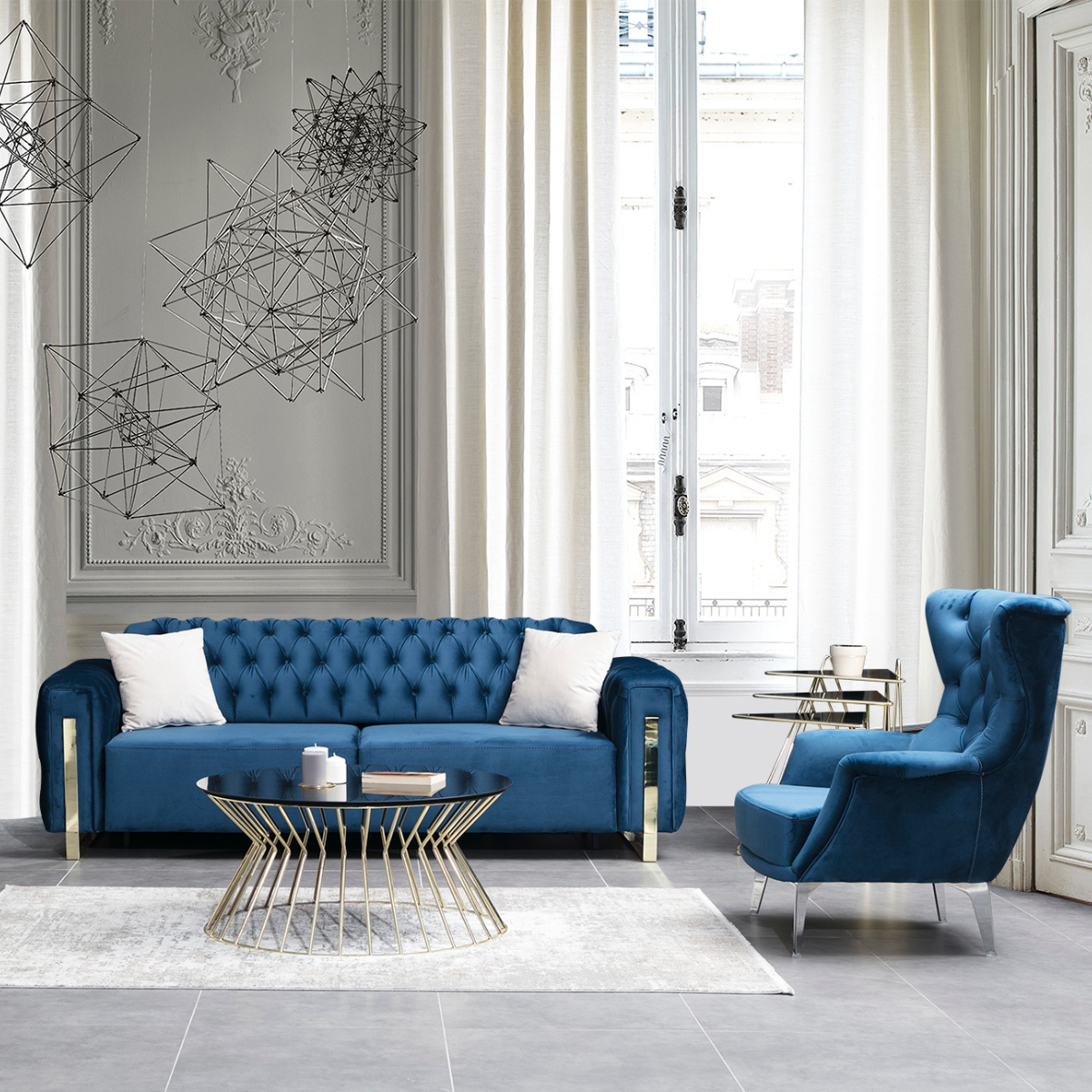 Canapea Chester cu riclainer, Asel