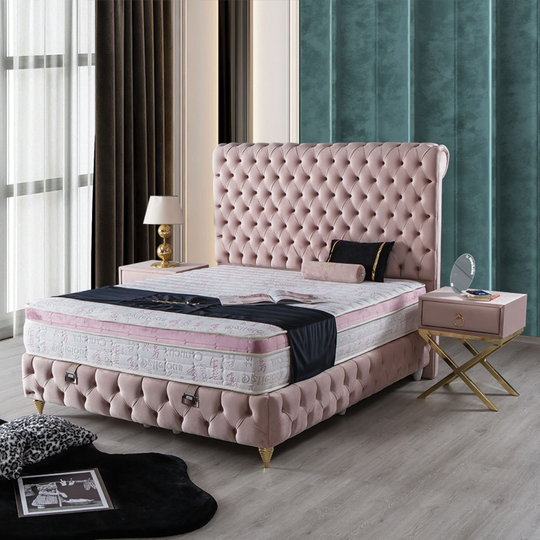 Pat tapițat modern cu ladă, Diamond