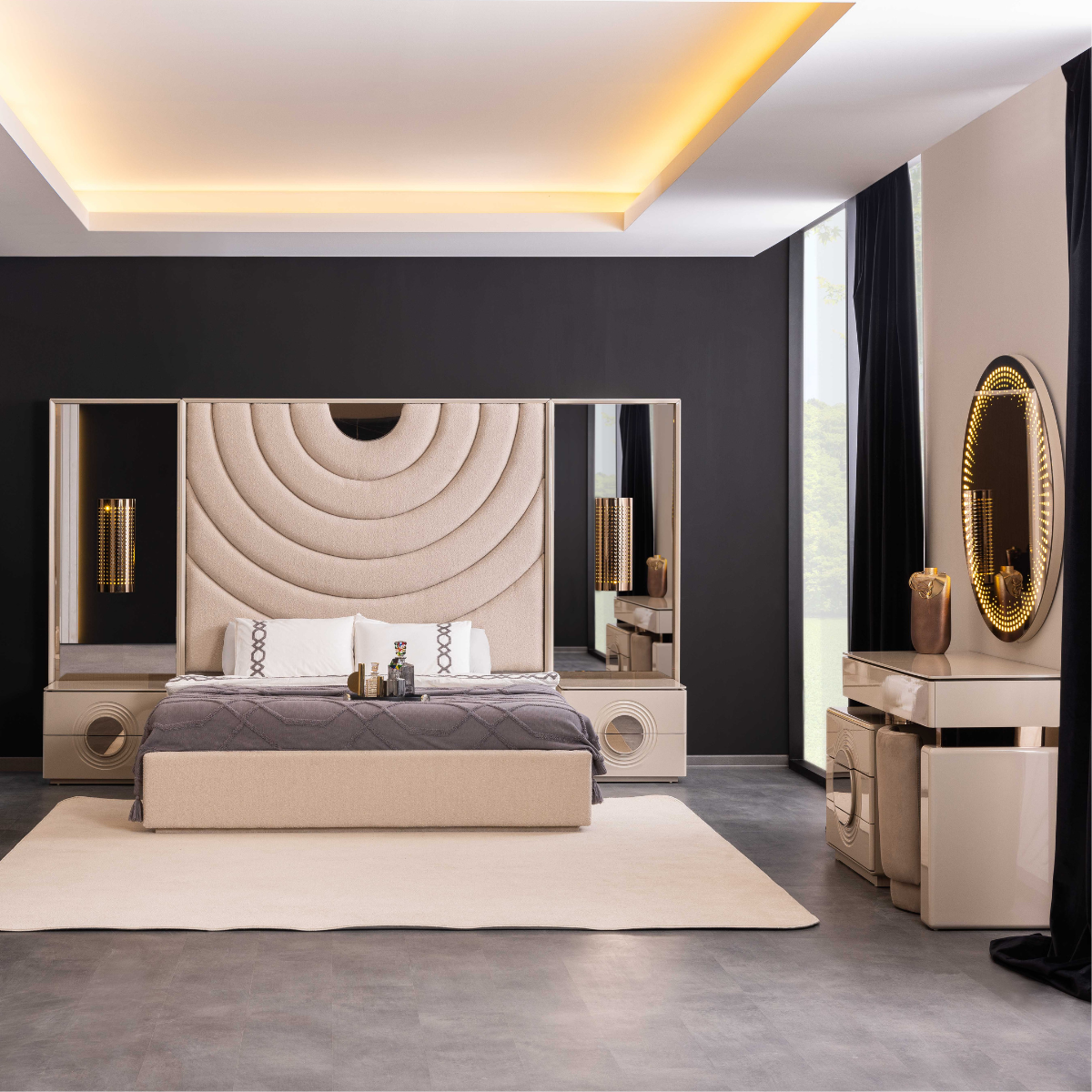 Set Dormitor de lux cu dulap 4 uși, Palermo Z