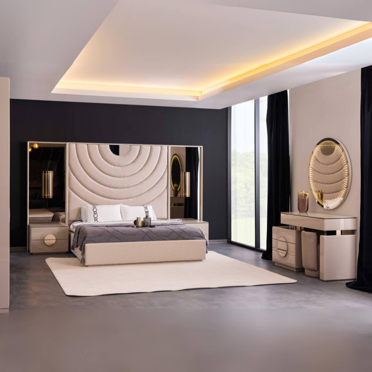 Set Dormitor de lux cu dulap 4 uși, Palermo Z