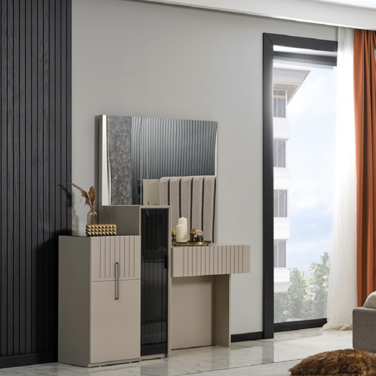 Comoda de Dormitor cu Oglinda, Asel