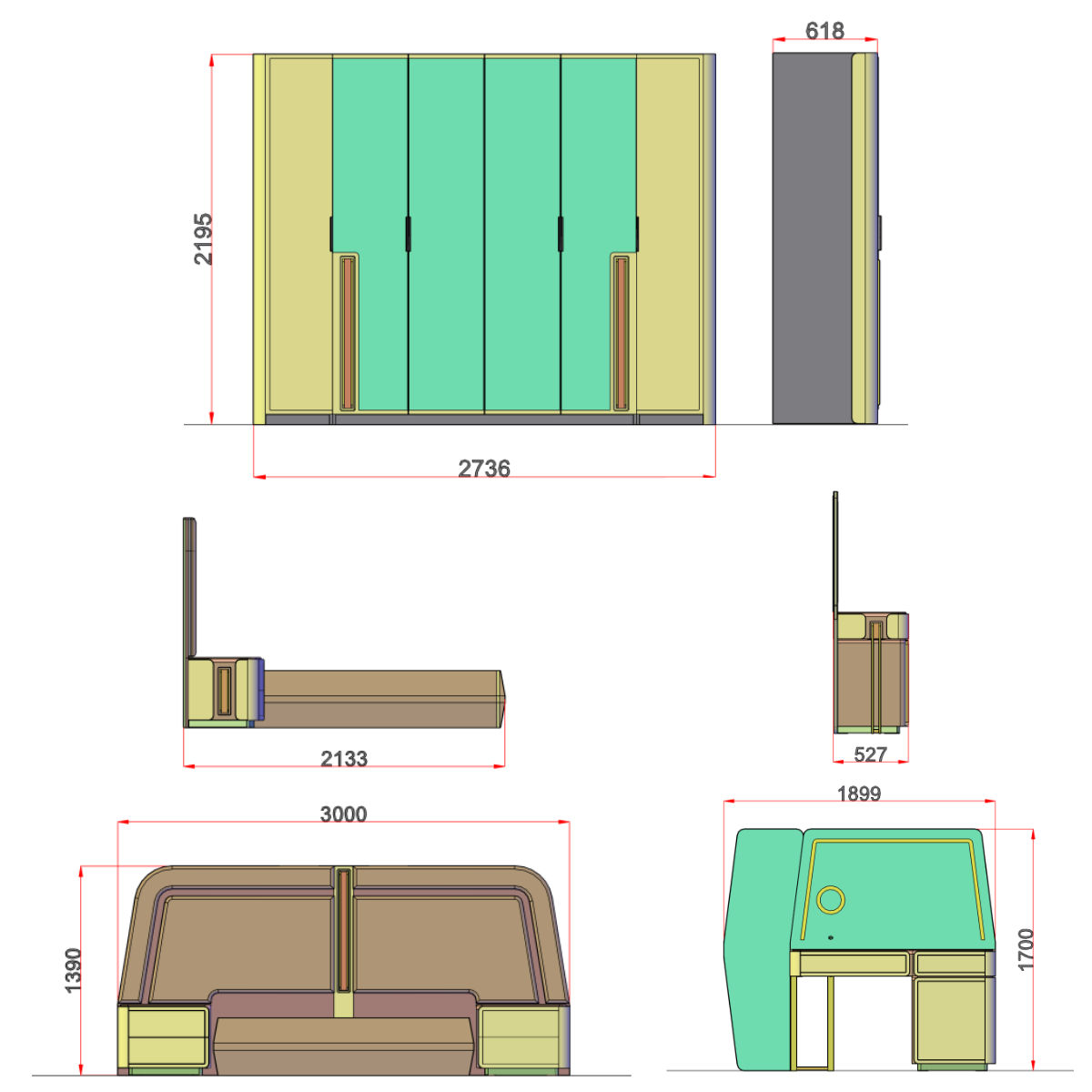 Dormitor Modular de Lux, Siragan H