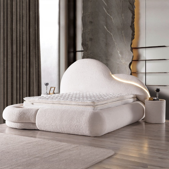 Pat tapițat cu iluminare LED , Atlantic