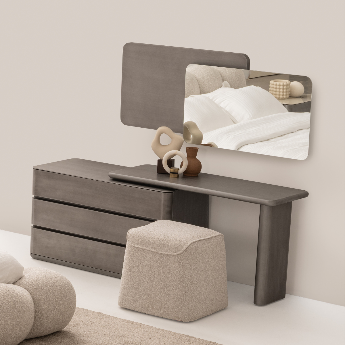 Comoda de Dormitor cu Oglinda, Como