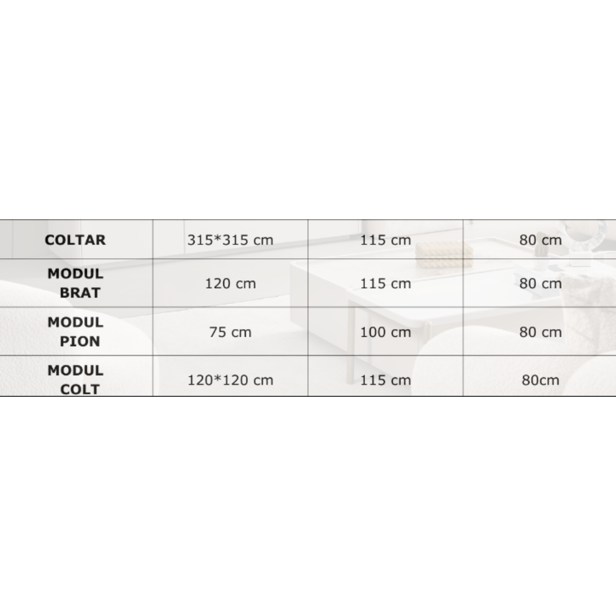 Coltar Modular Bucle, Vela