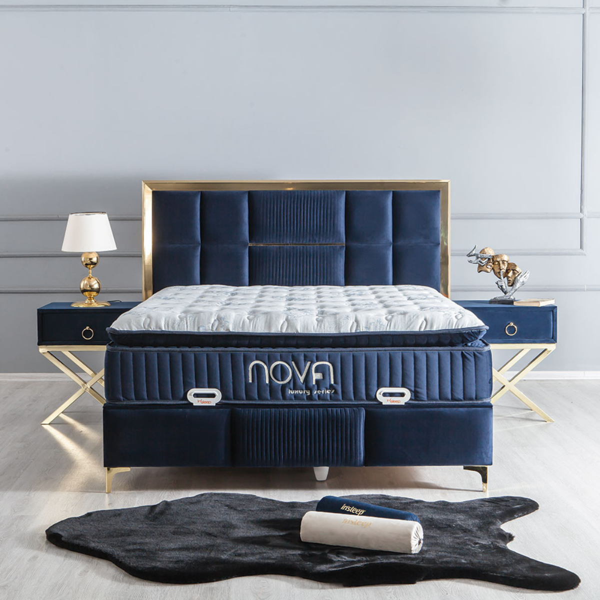 Pat tapițat de lux cu ladă, Nova