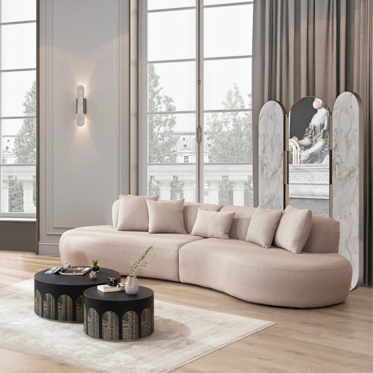 Canapea moderna bucle, Oval