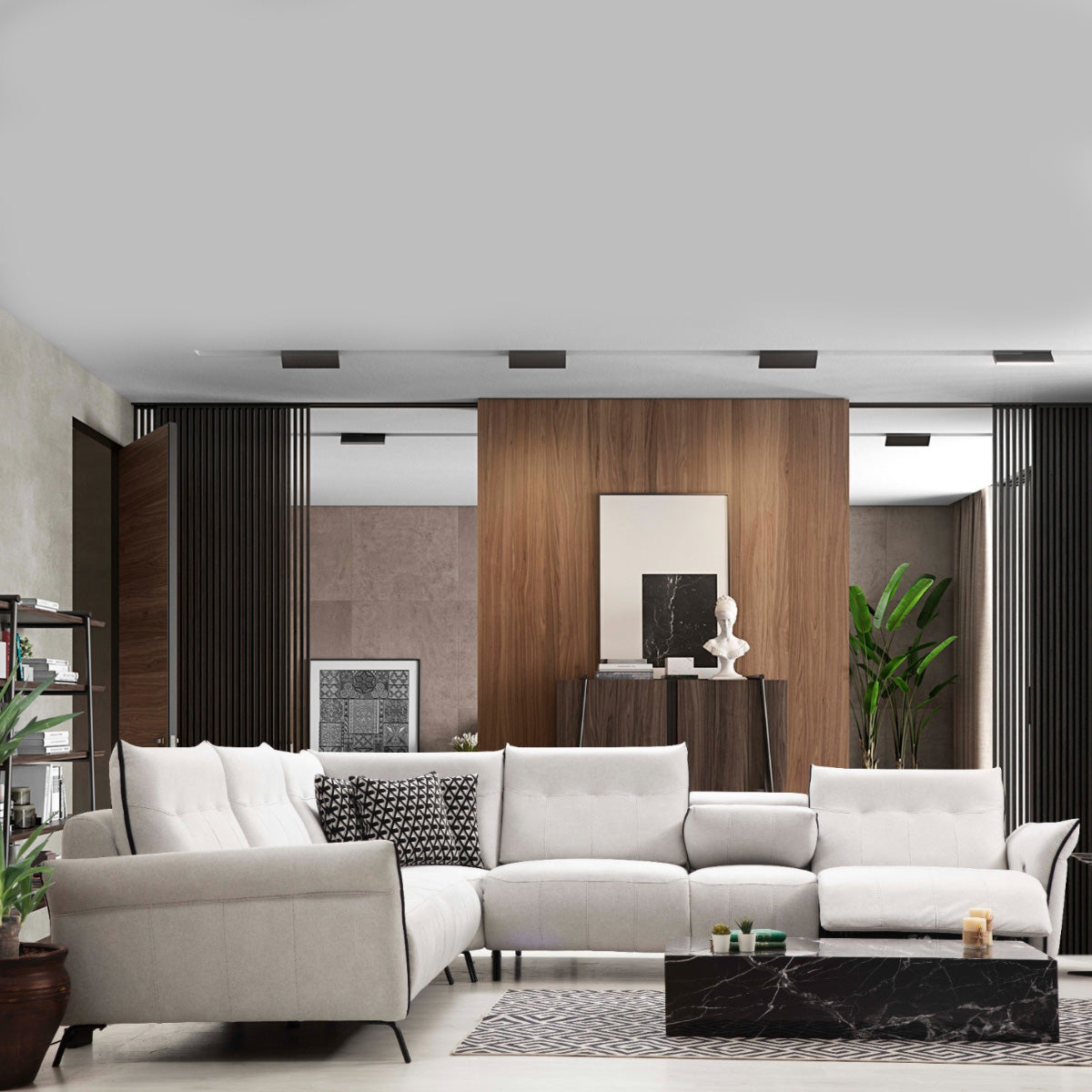 Colțar Modern cu Recliner, Mozart S