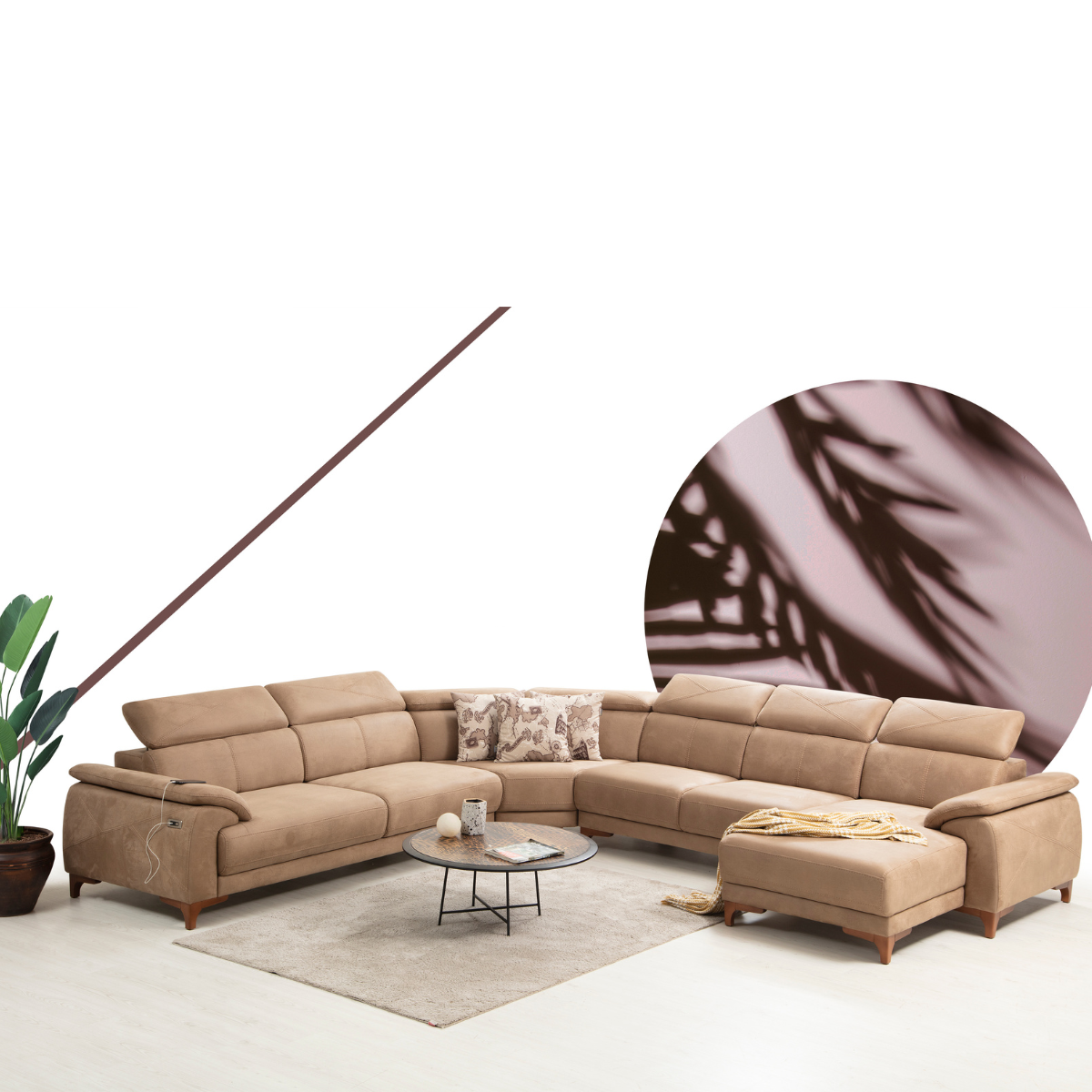 Colțar Modern cu Recliner, Oscar S