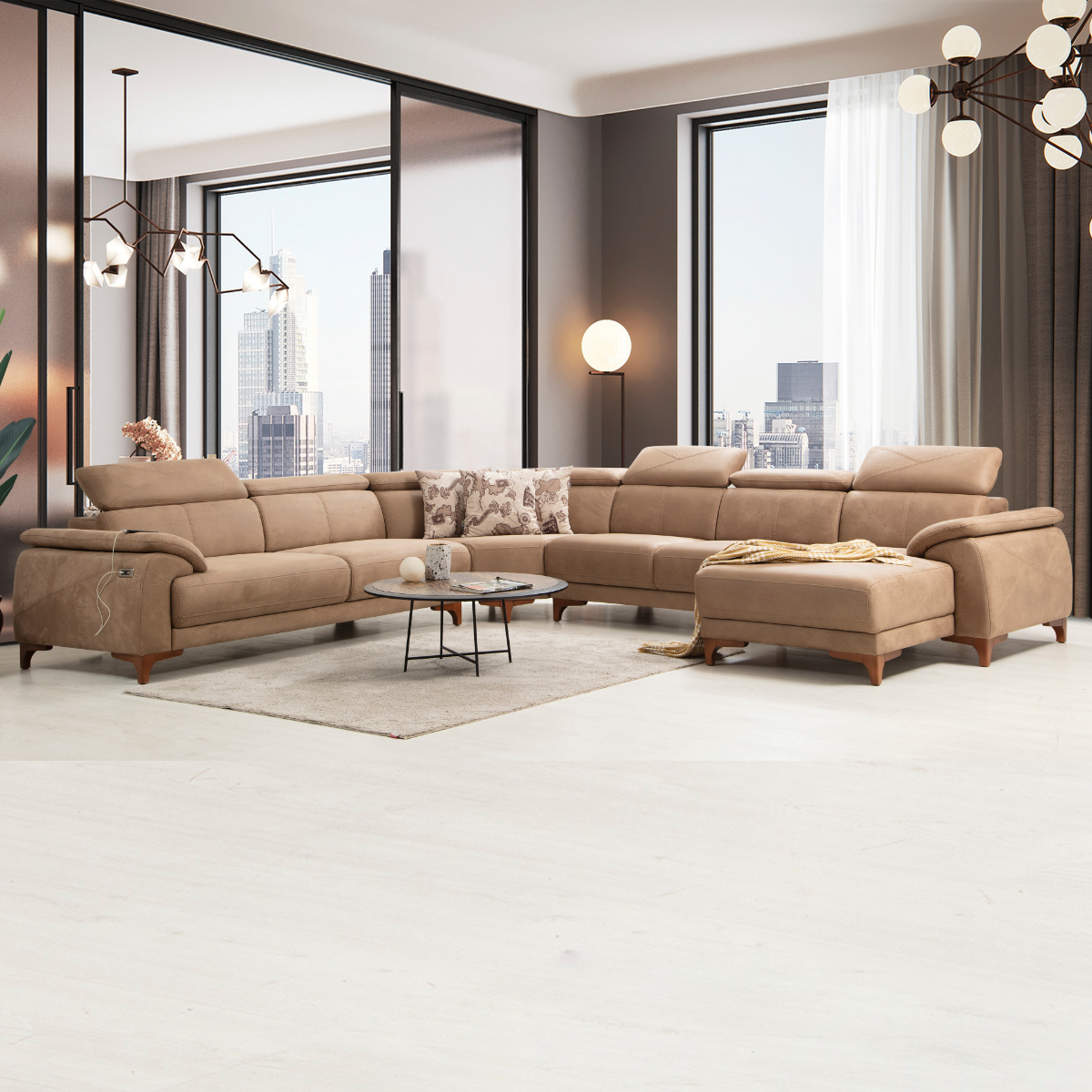 Colțar Modern cu Recliner, Oscar S