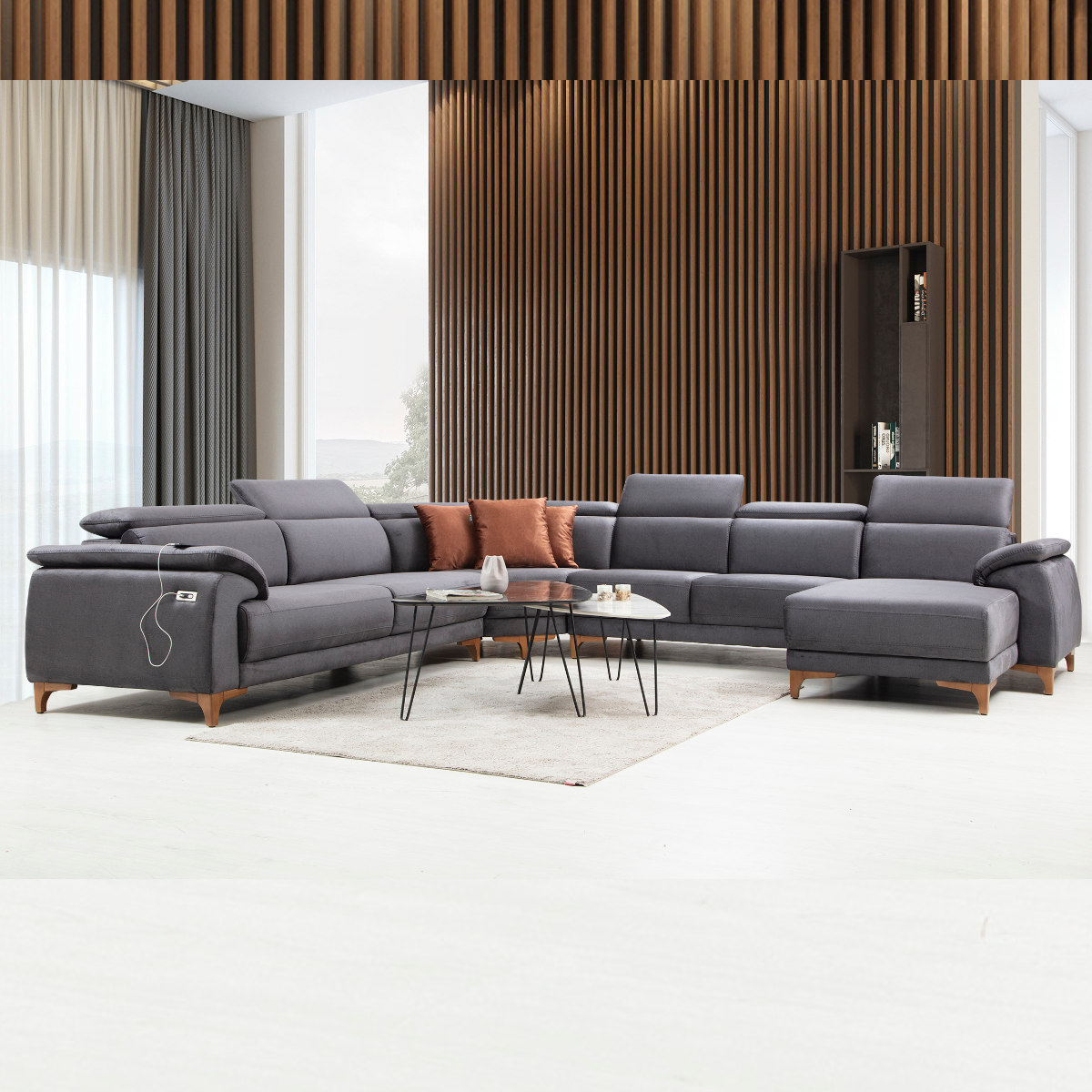 Colțar Modern cu Recliner, Oscar S