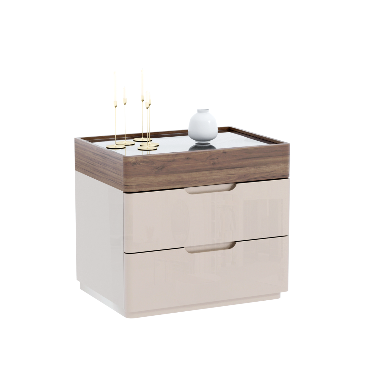 Pat tapițat modern cu 2 noptiere, Bugatis - intermobilifurniture
