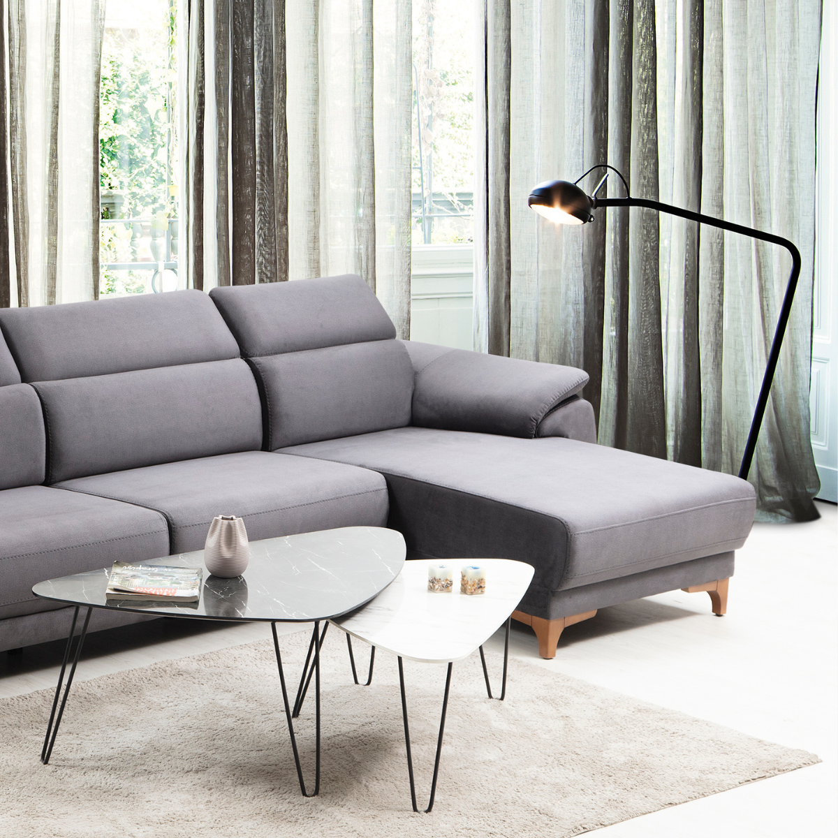 Colțar Modern cu Recliner, Oscar S