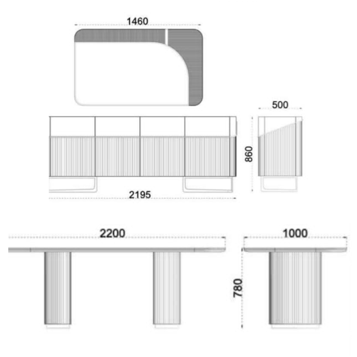 Comodă dining de lux Electra din MDF - intermobilifurniture