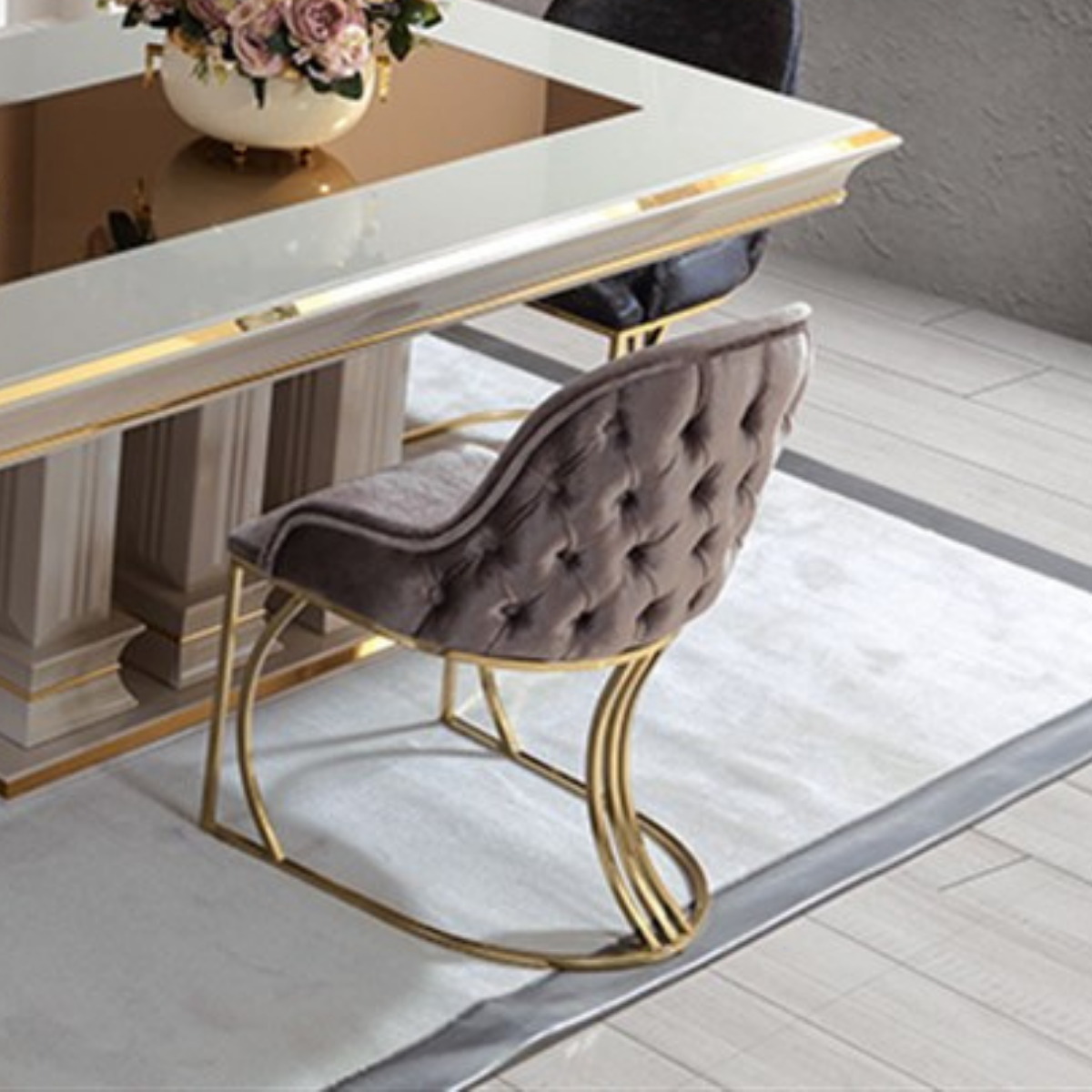 Scaun de lux London Chester, din catifea - intermobilifurniture