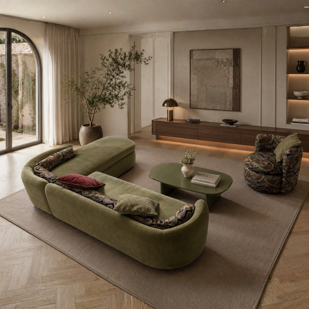Colțar Modular Bellagio – Eleganță italiană în material bouclé