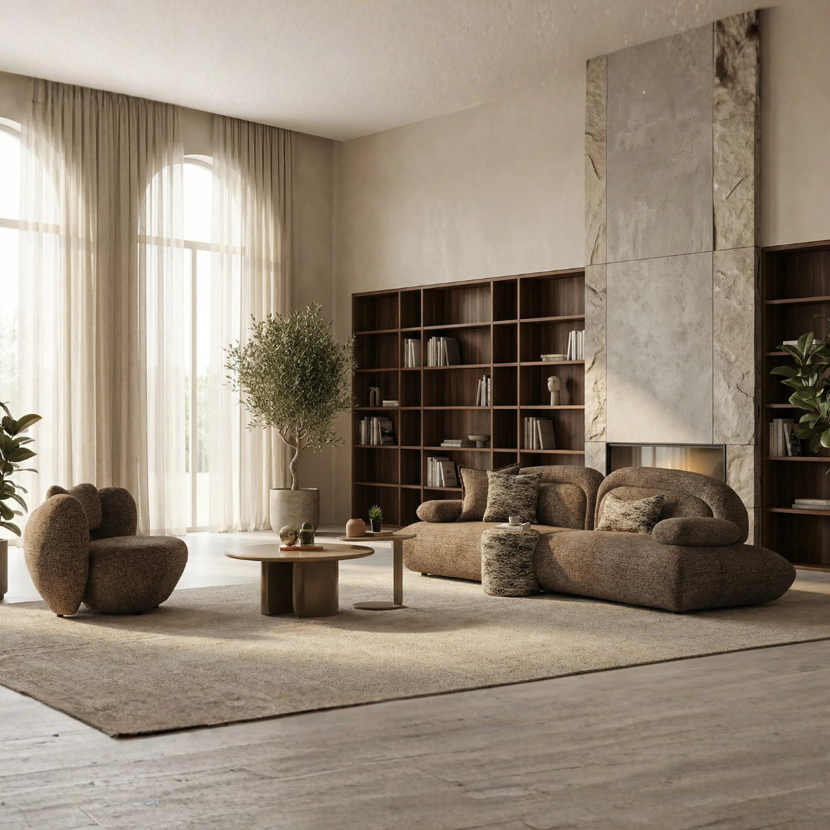 Set Canapea Vagner cu Spătar Extensibil & Fotoliu Designer