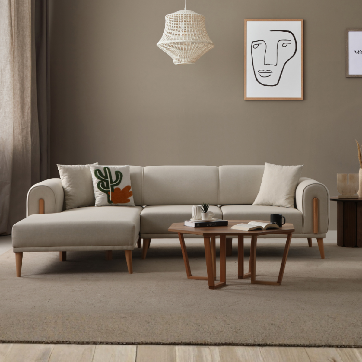Coltar modern cu extensie Leon