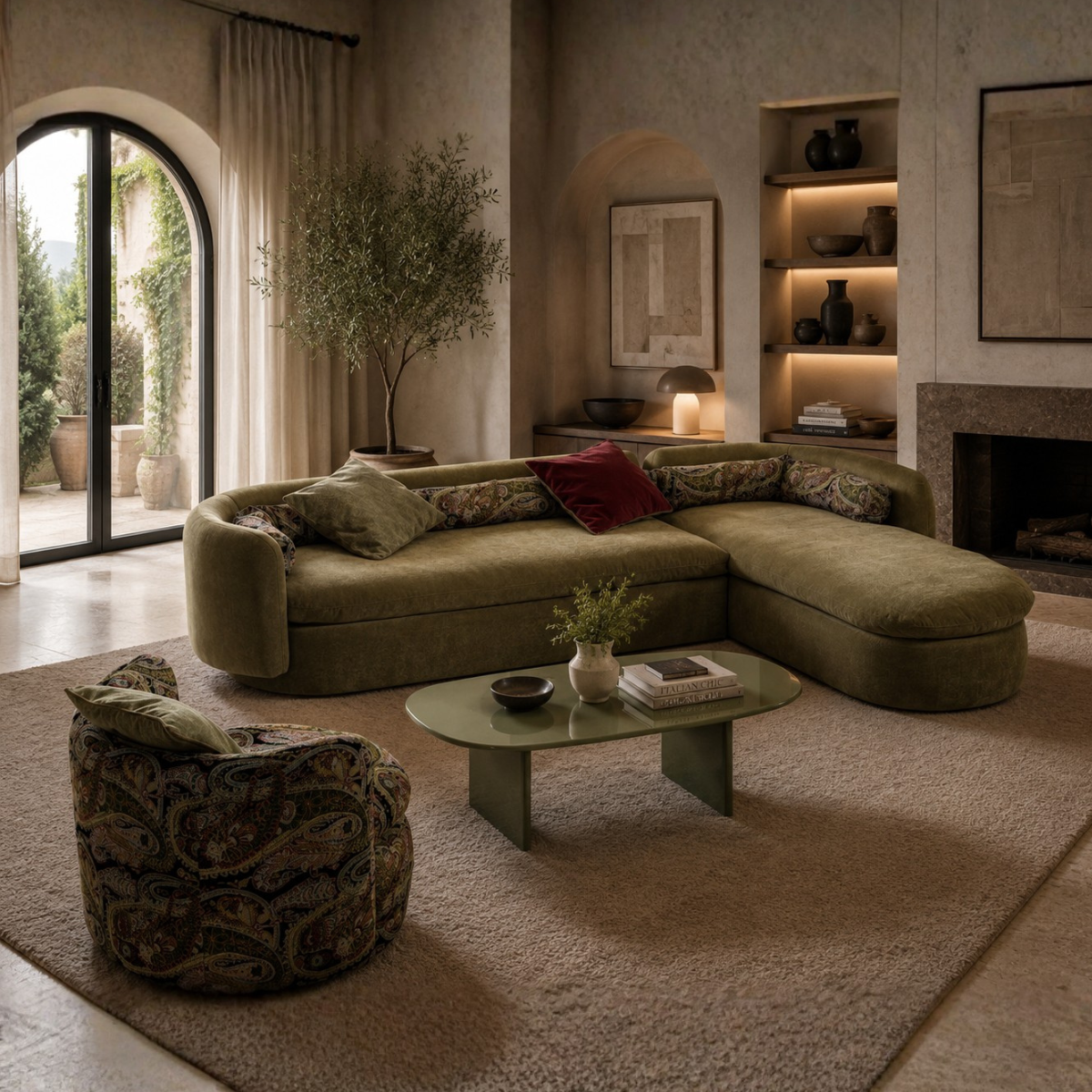 Colțar Modular Bellagio – Eleganță italiană în material bouclé